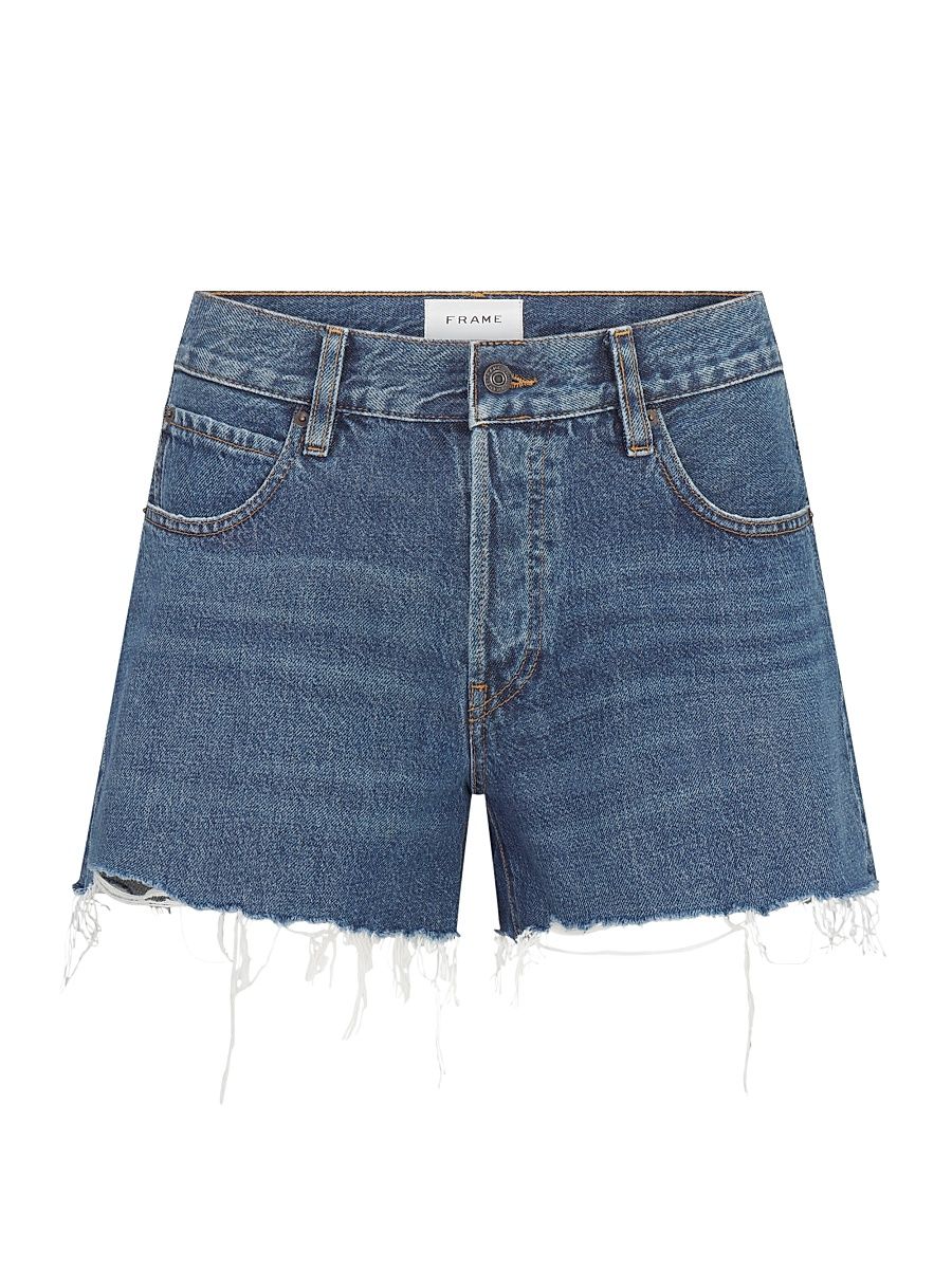 Women's The Long Hang Raw-Edge Denim Shorts - Goose - Size 31