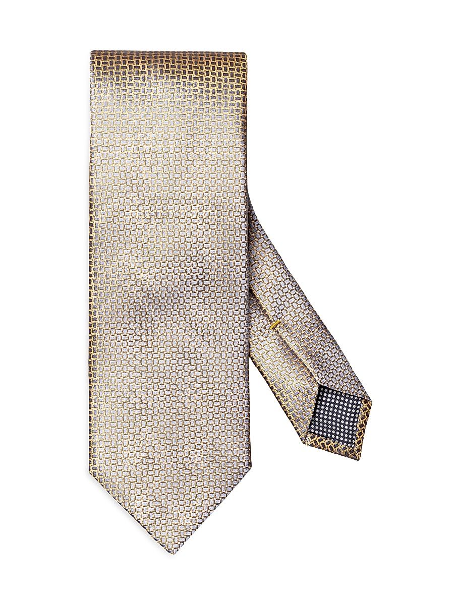 Men's Micro Geometric Silk Tie - Yellow