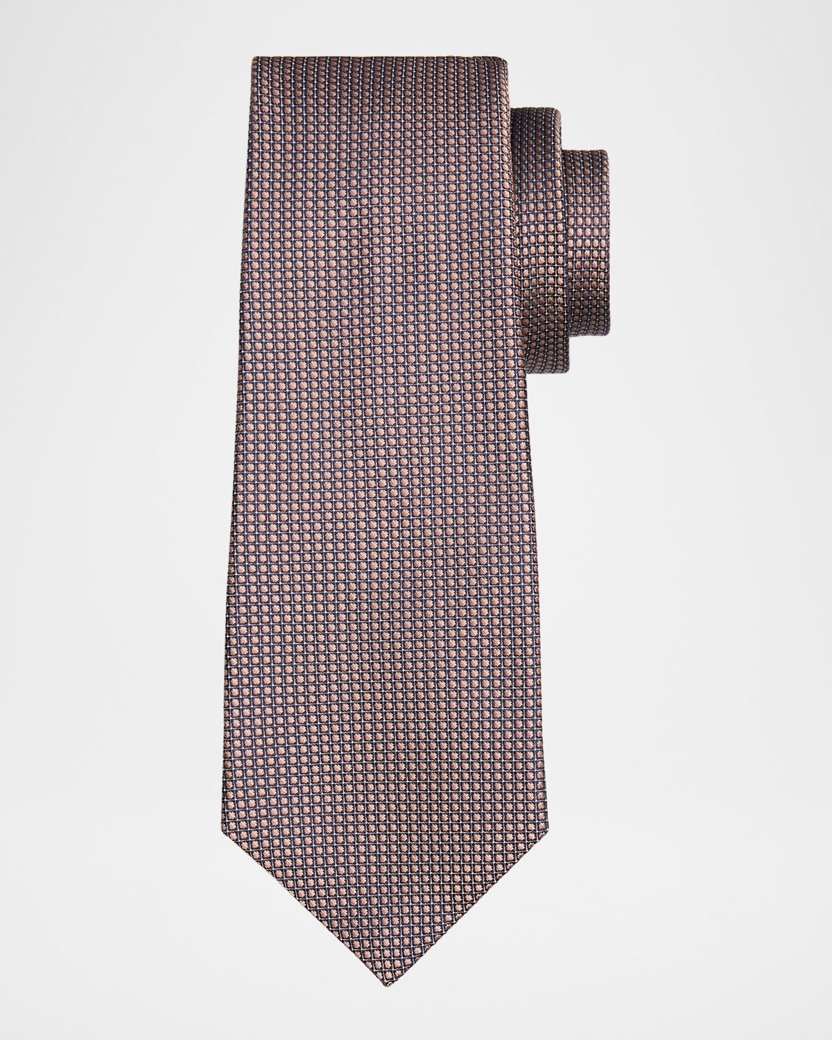 Men & apos;s Silk Geometric Jacquard Seven-Fold Tie