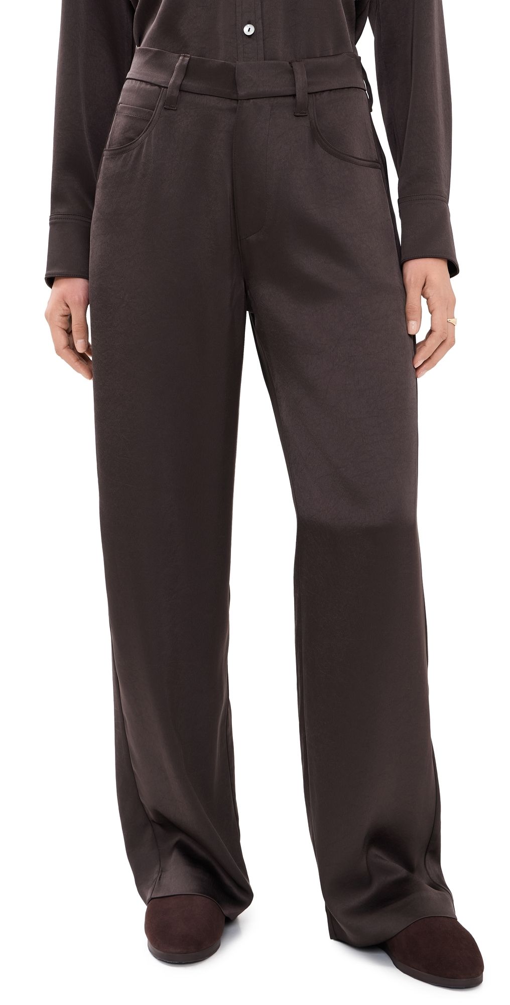 Citizens of Humanity Brynn Satin Trousers Espresso 25