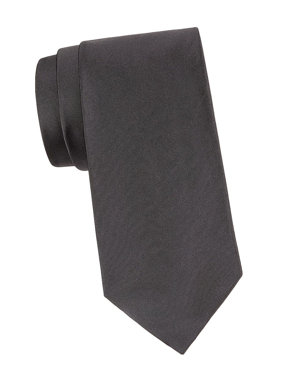 Men's Peau De Soie Silk Tie - Grey