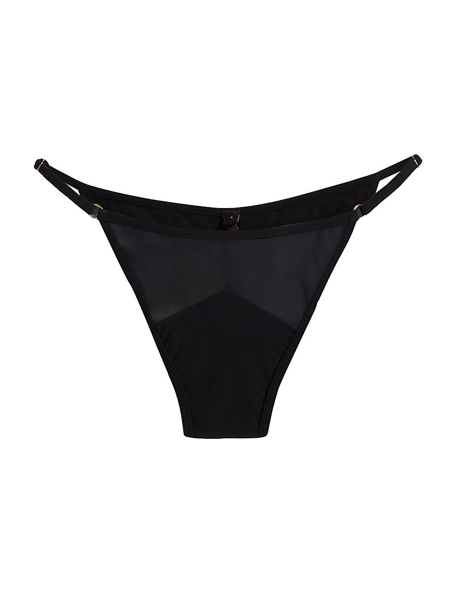 Women's Peep Show Bikini Bottom - Black - Size Large