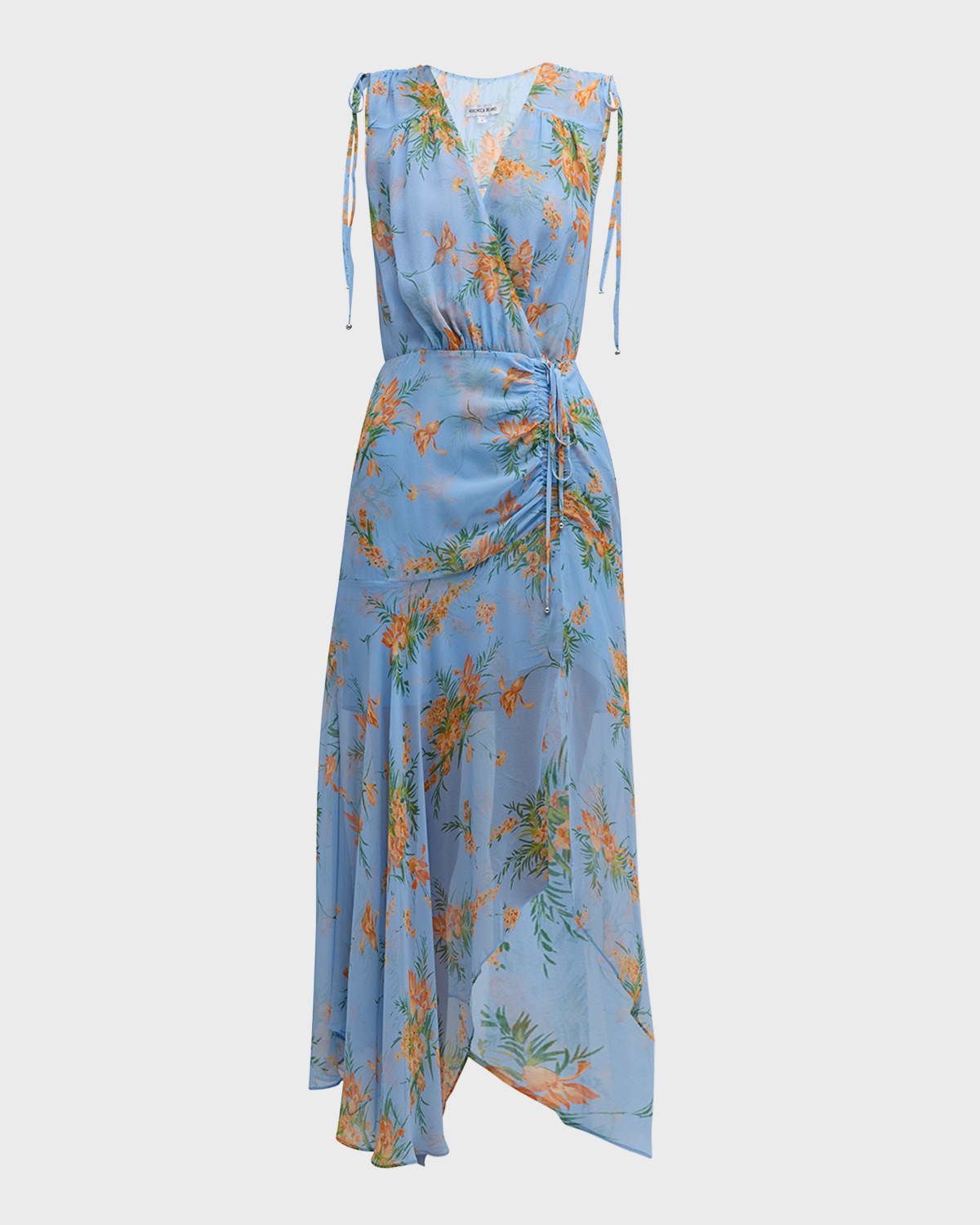 Dovima Sleeveless Ruched Floral Maxi Dress