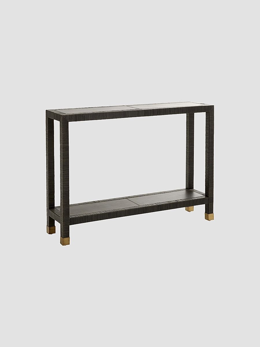 Oswald Leather Console - Gray