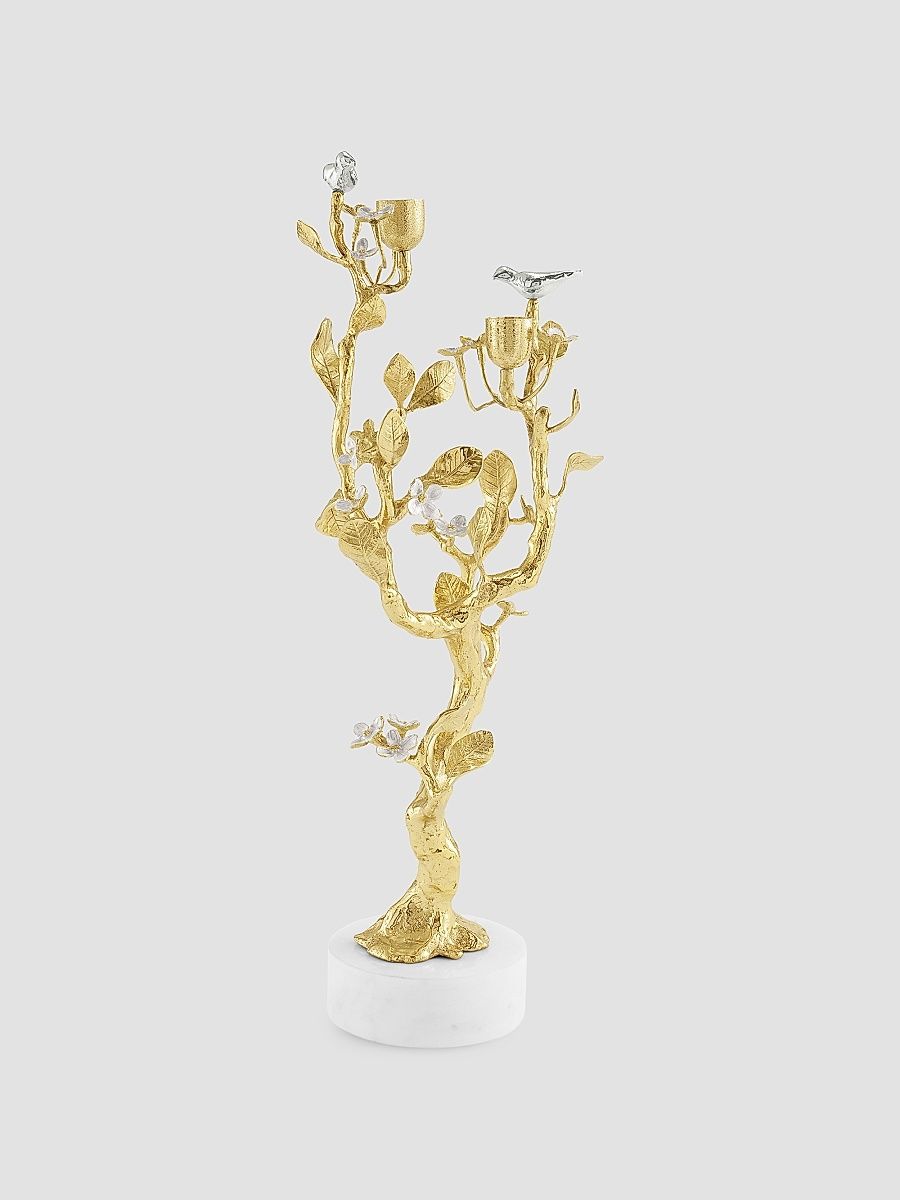 Lovebirds Silver & Gold Candlebra