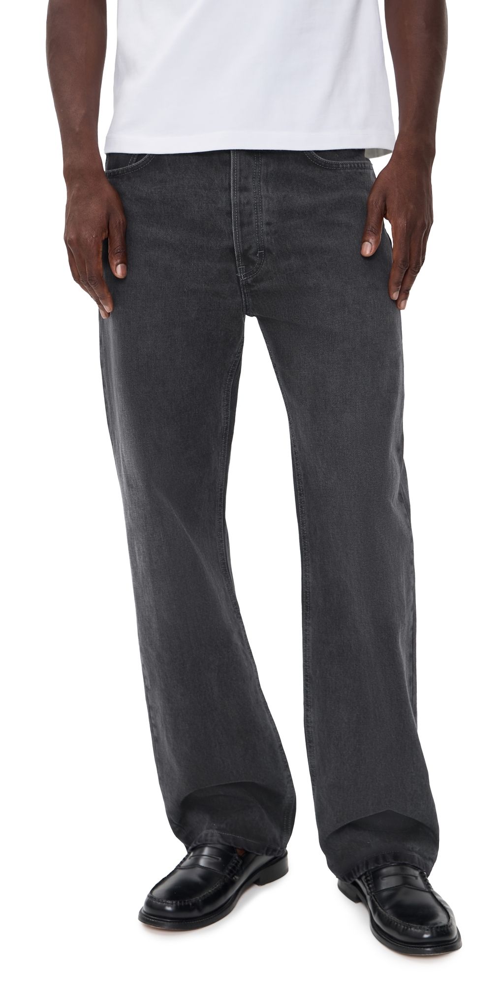 Jeanerica Vega Loose Straight Leg Jeans Gesso Black 31