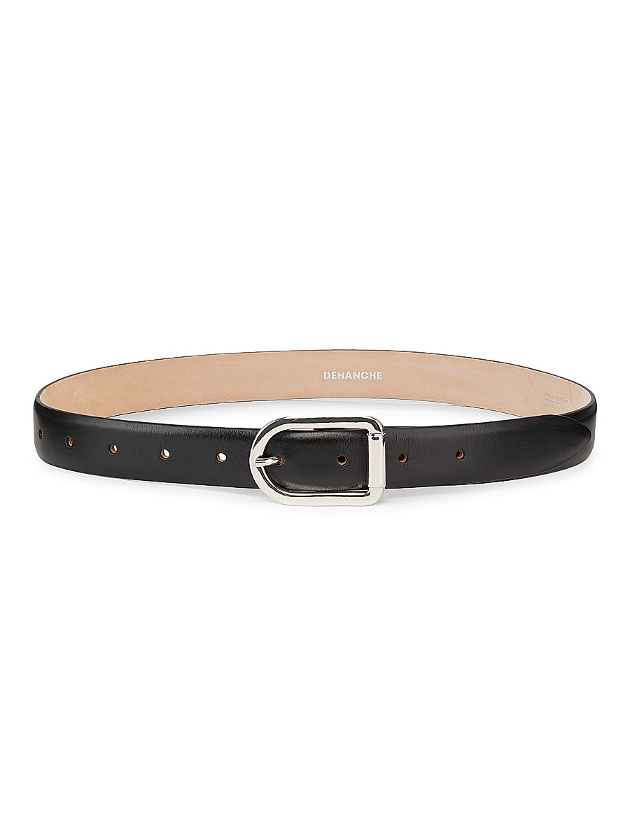 Women's Mija Leather Belt - Black Silver - Size XL