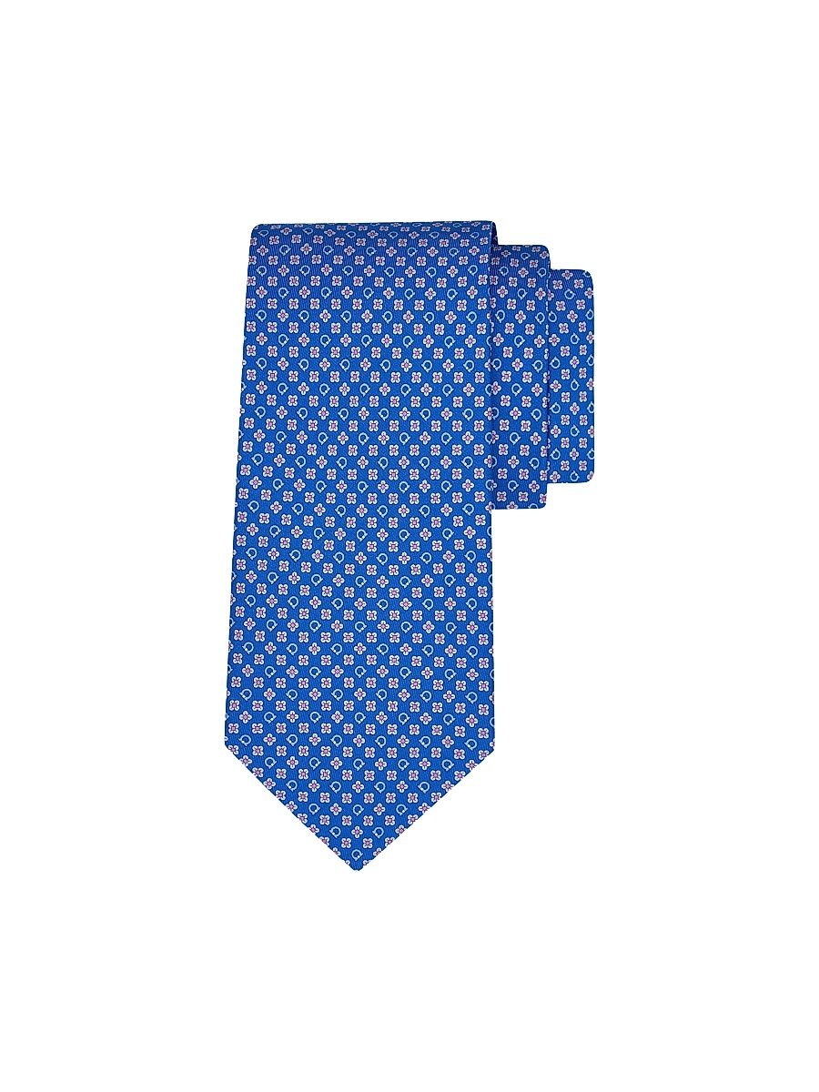 Men's Salvia Floral Silk Tie - Blue