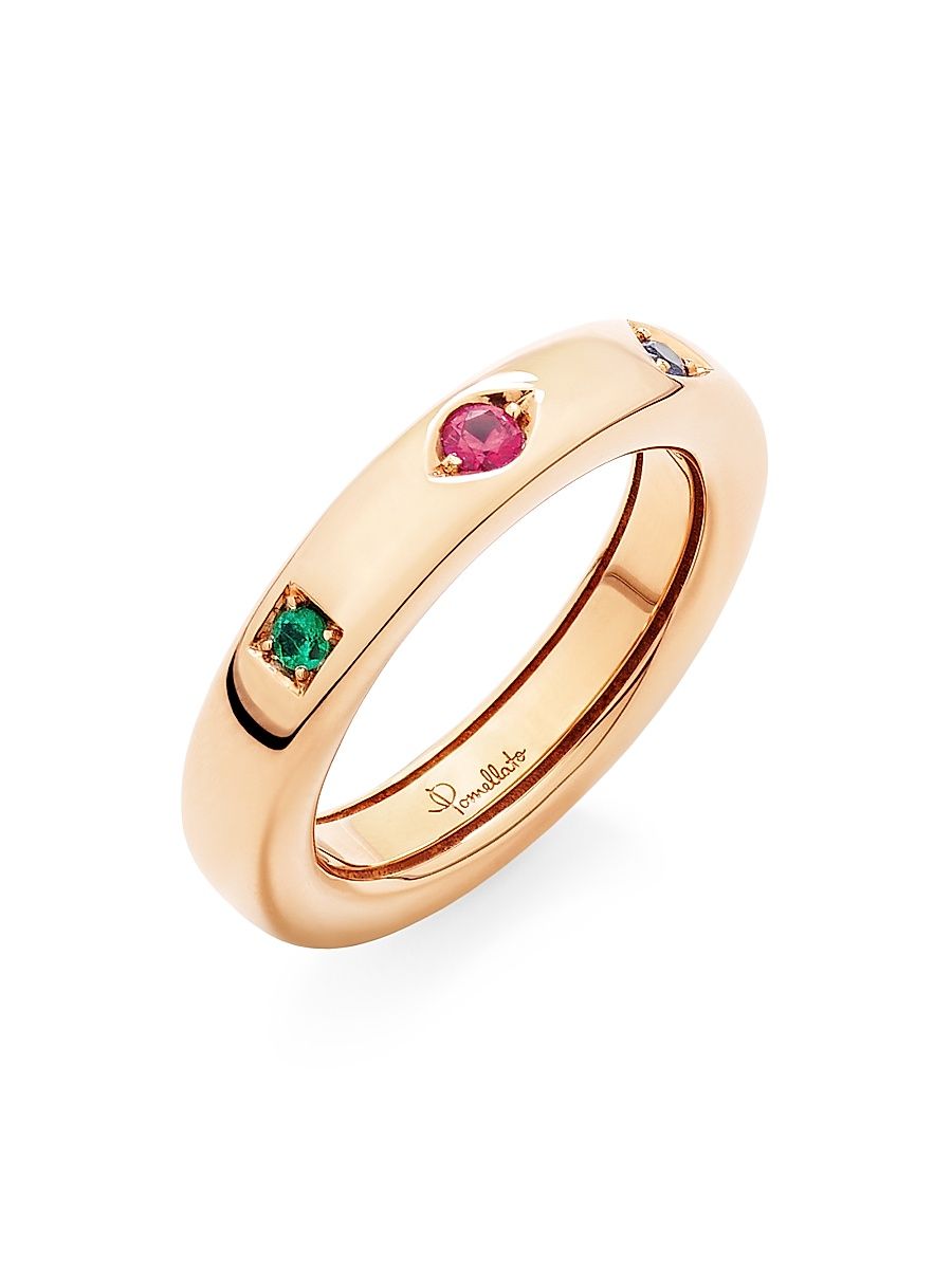 Women's Iconica 18K Rose Gold & Multi-Stone Ring - Rose Gold - Size 6.25