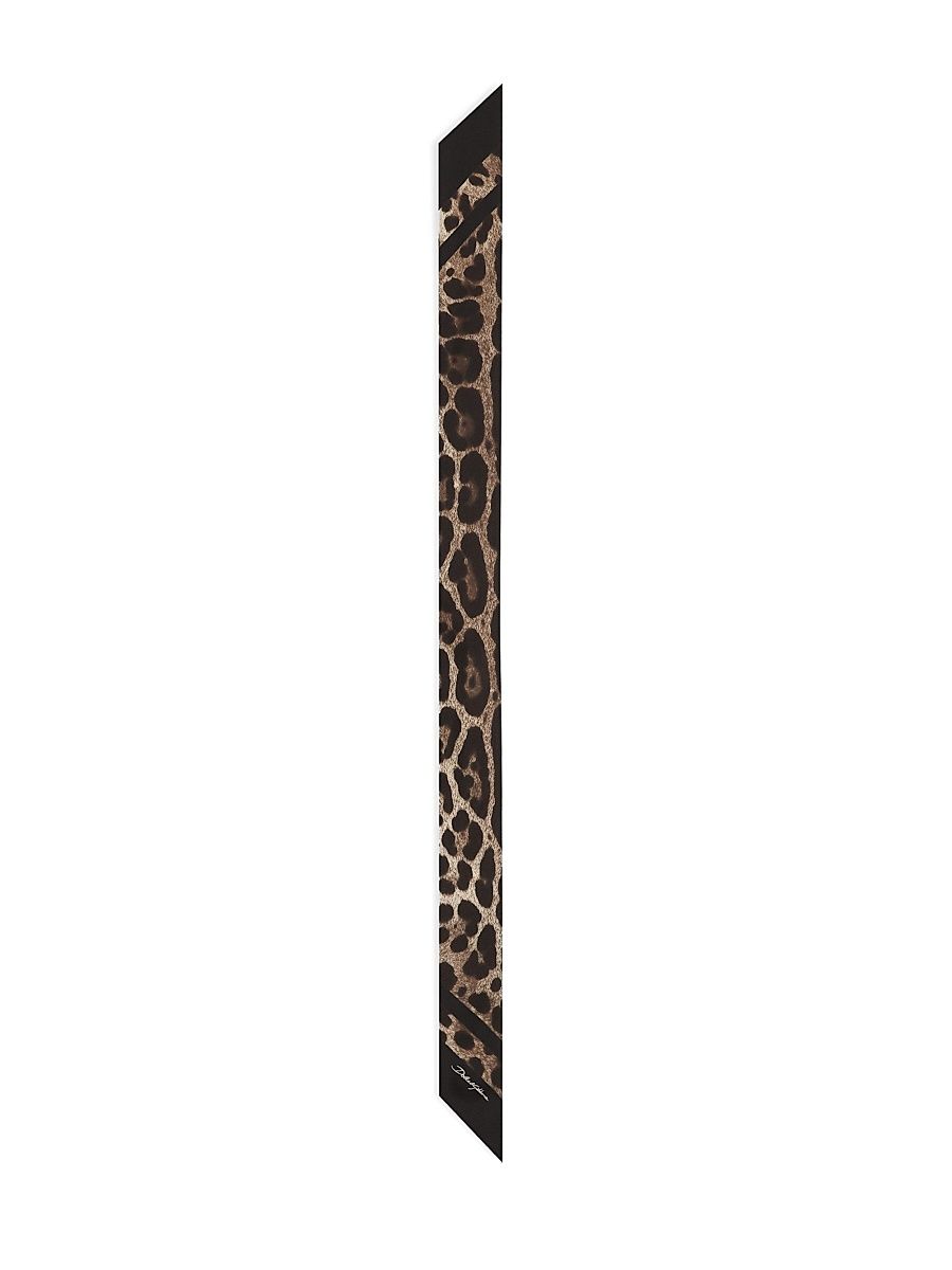 Women's Leopard-Print Silk Scarf - Leopard