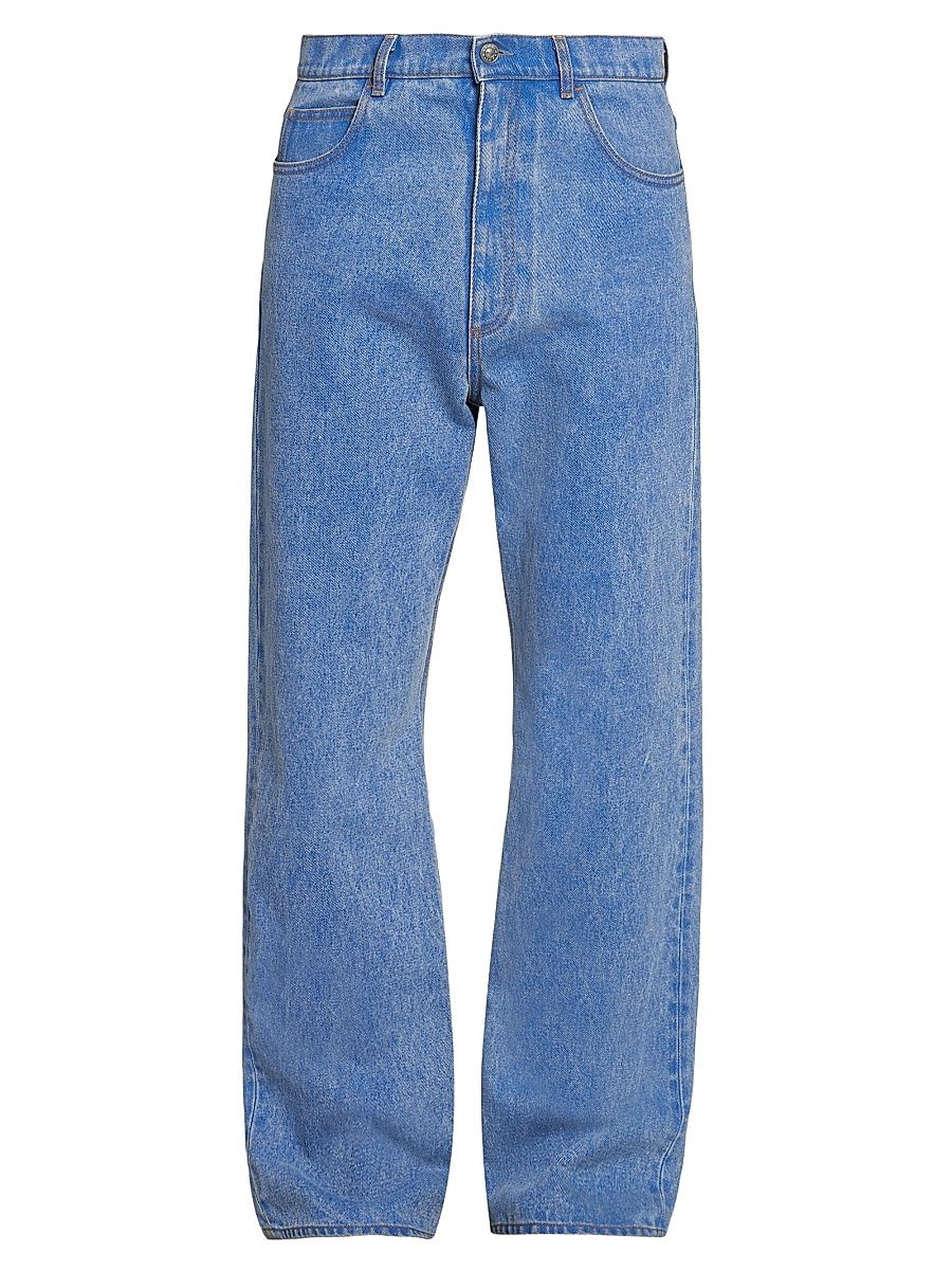 Men's Denim Wide-Leg Trousers - Cobalt - Size 28
