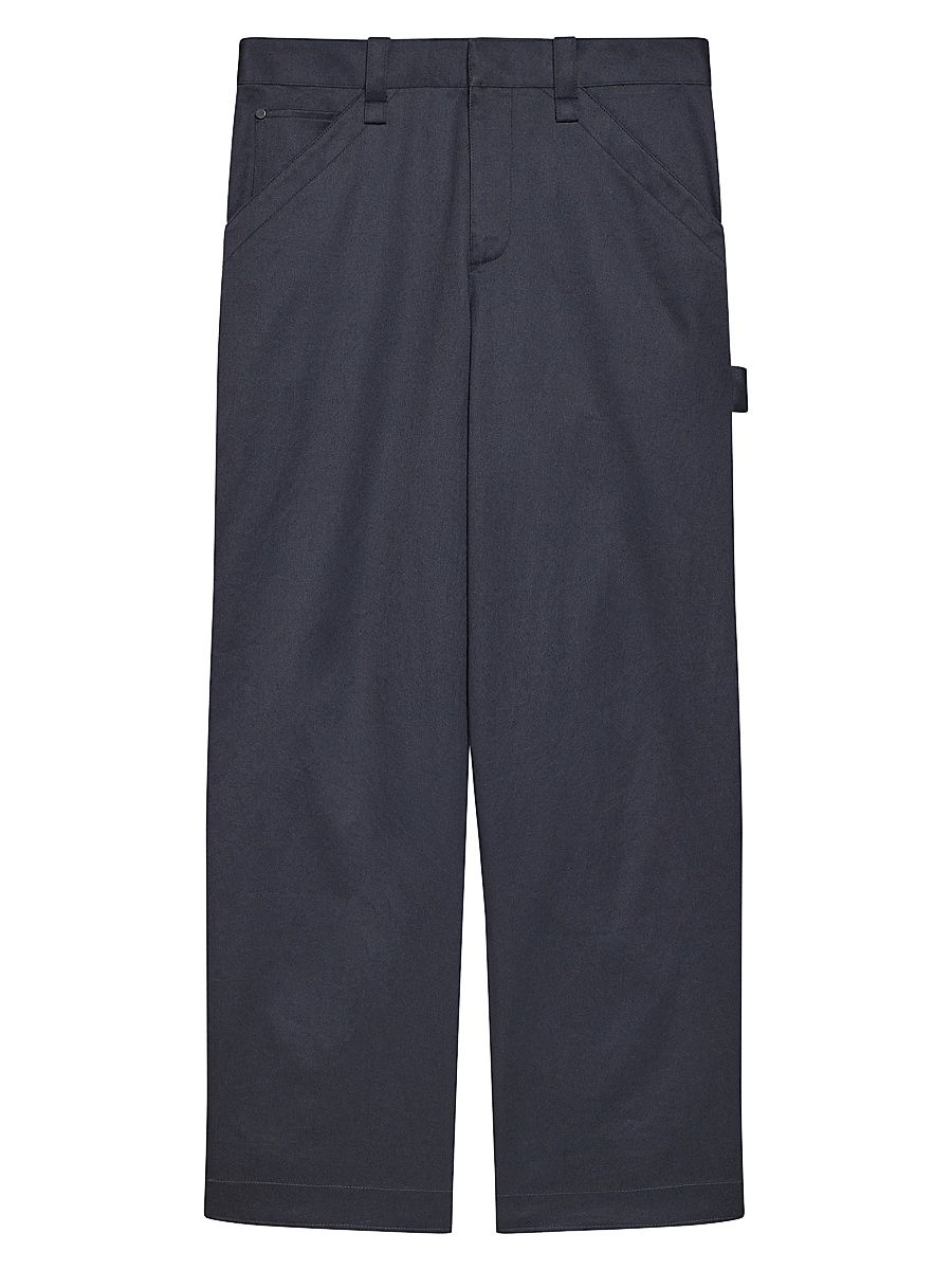 Men's Cotton Twill Relaxed-Fit Chino Pants - Slate Blue - Size 38