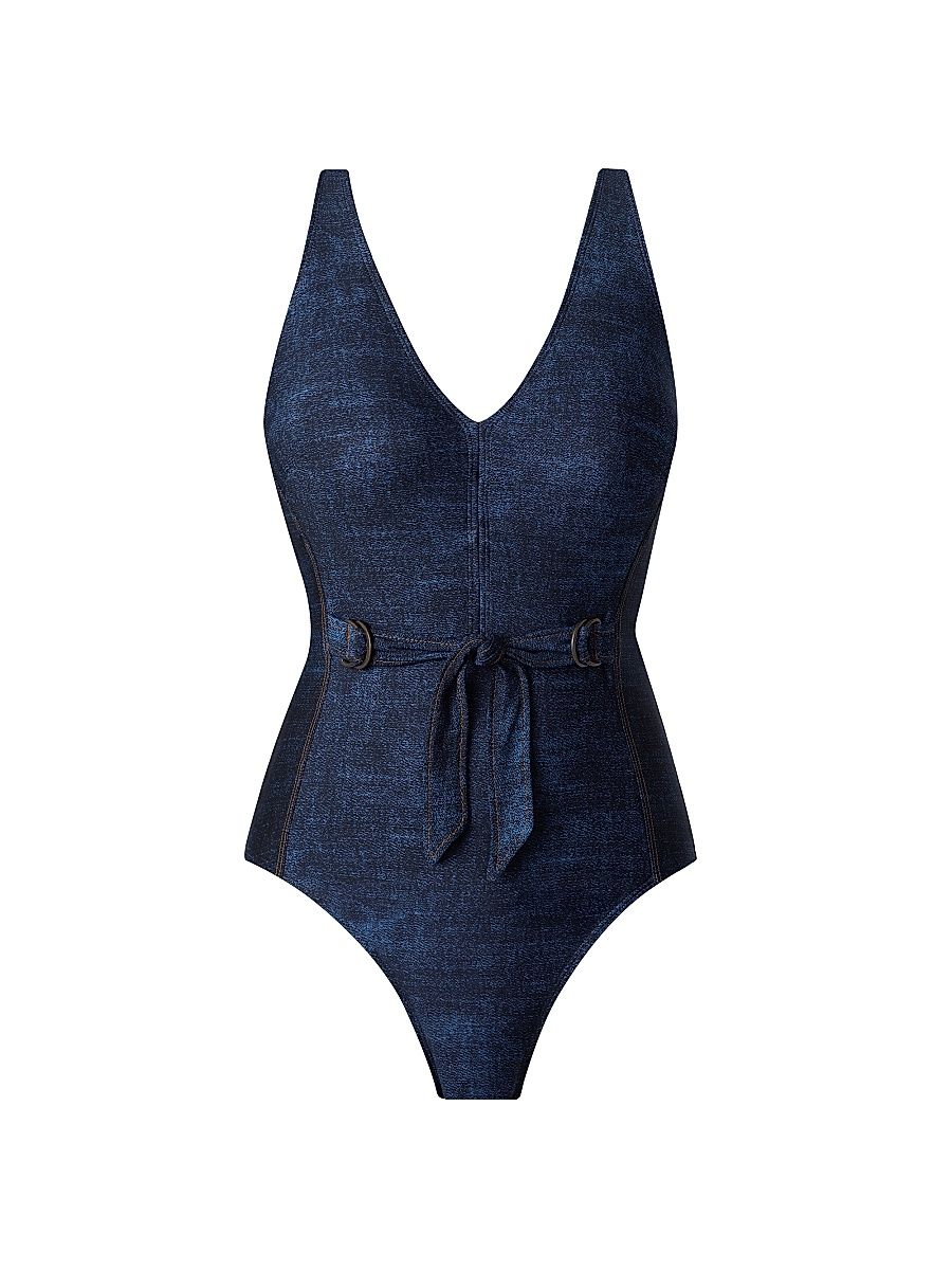 Women's Billie Jean Shania One-Piece Swimsuit - Denim Blue - Size 8
