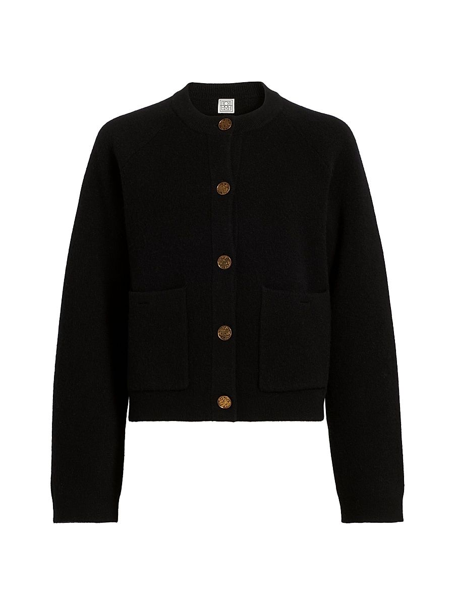 Women's Hammered Button Cardigan - Black - Size Large