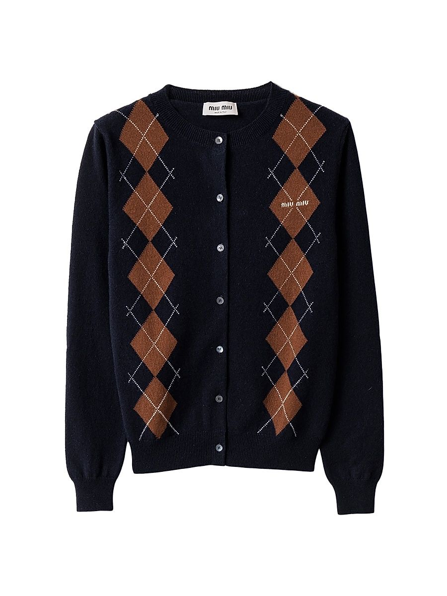 Women's Cashmere Cardigan - Blue - Size 6