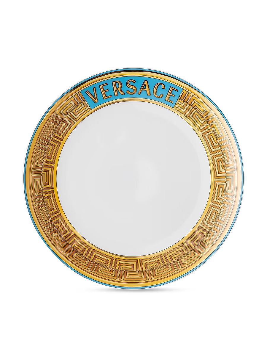 Rosenthal Rosenthal Meets Versace Medusa Amplified Pink Coin Porcelain Salad Plate - Blue