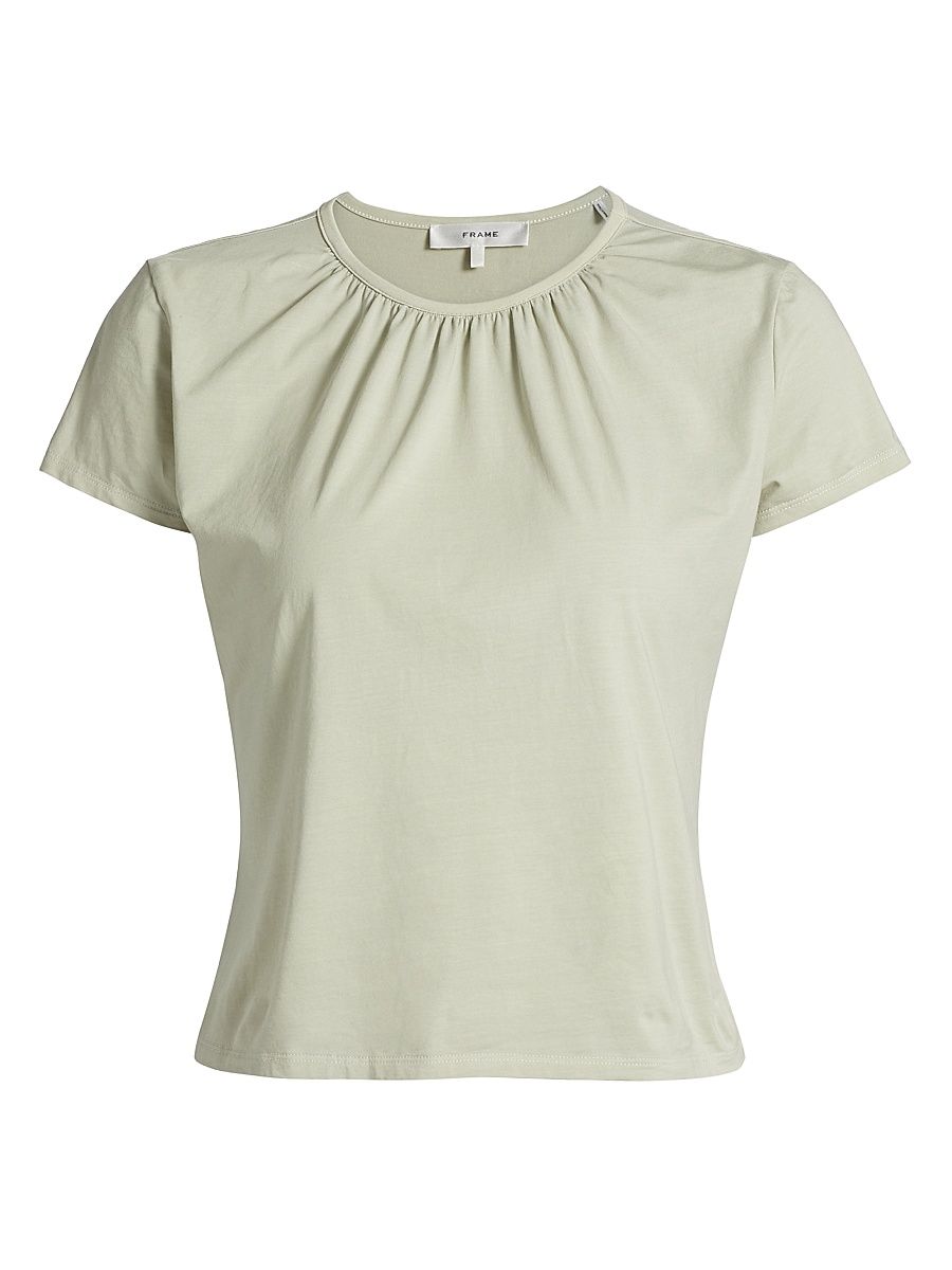 Women's The Gathered T-Shirt - Soft Mint - Size Medium