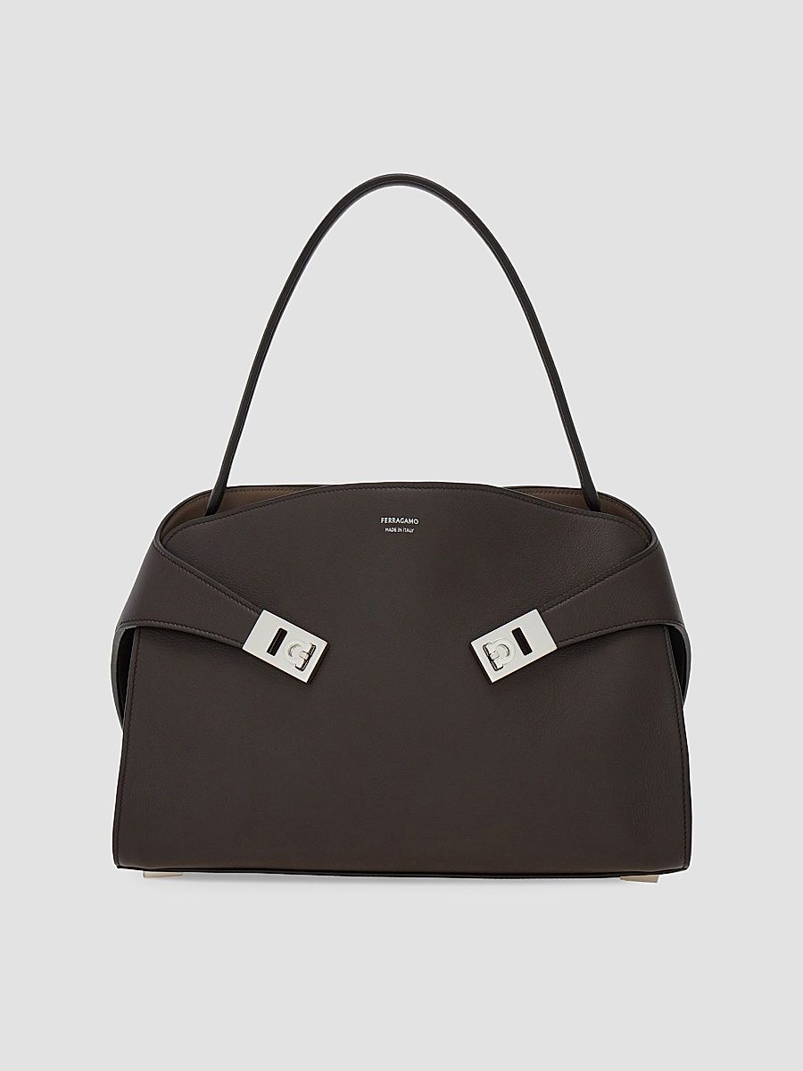 Women's Hug Medium Leather Top Handle Bag - Testa Di Moro