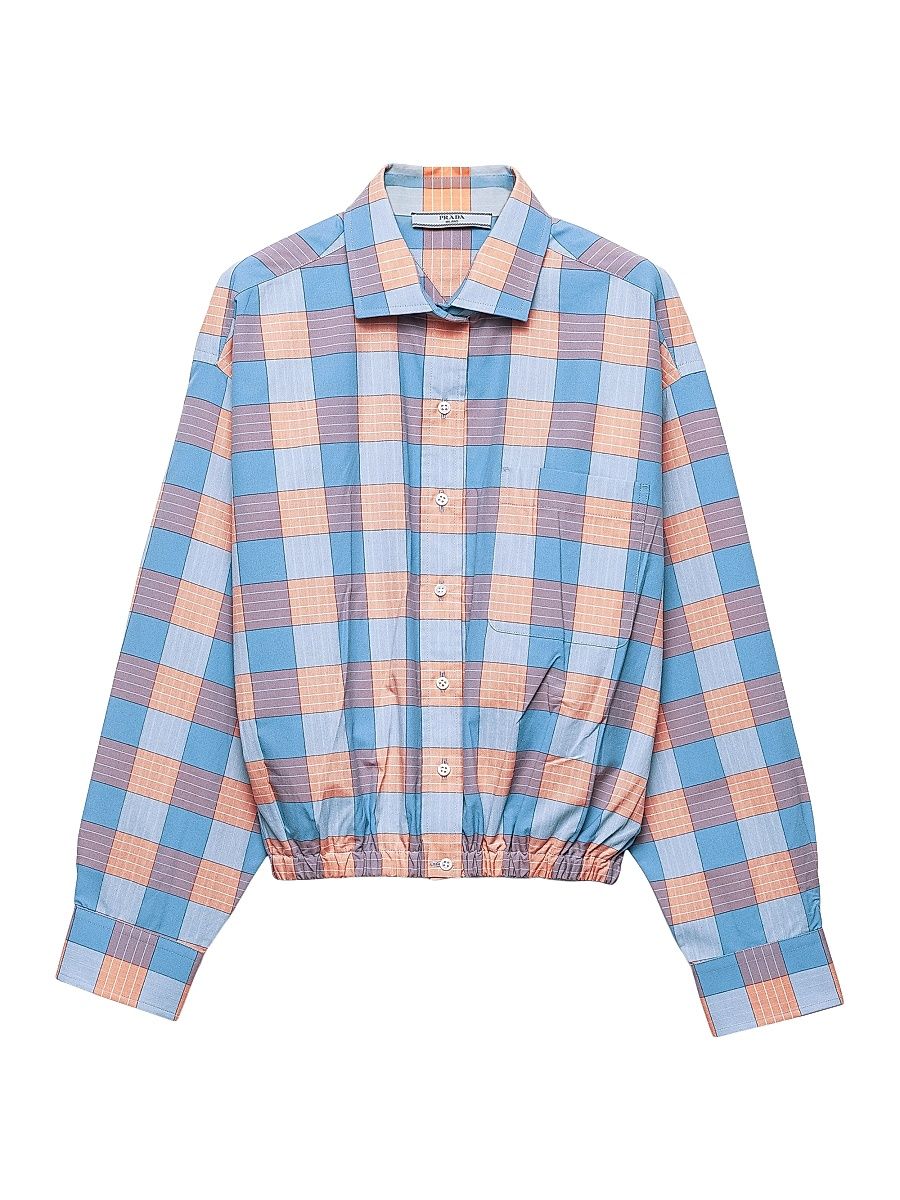 Women's Checked Poplin Shirt - Pink - Size 6