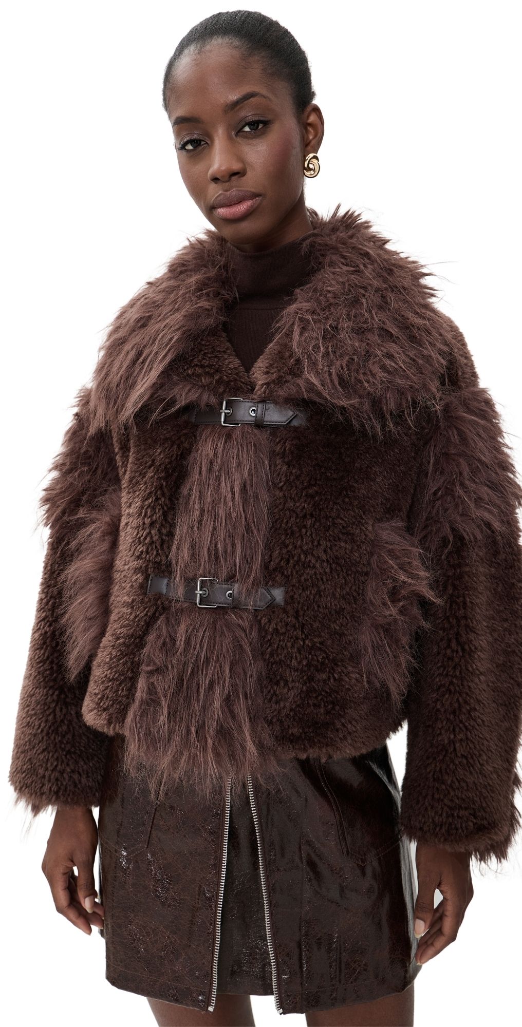 UGG Xyla Faux Fur Jacket Burnt Cedar L/XL