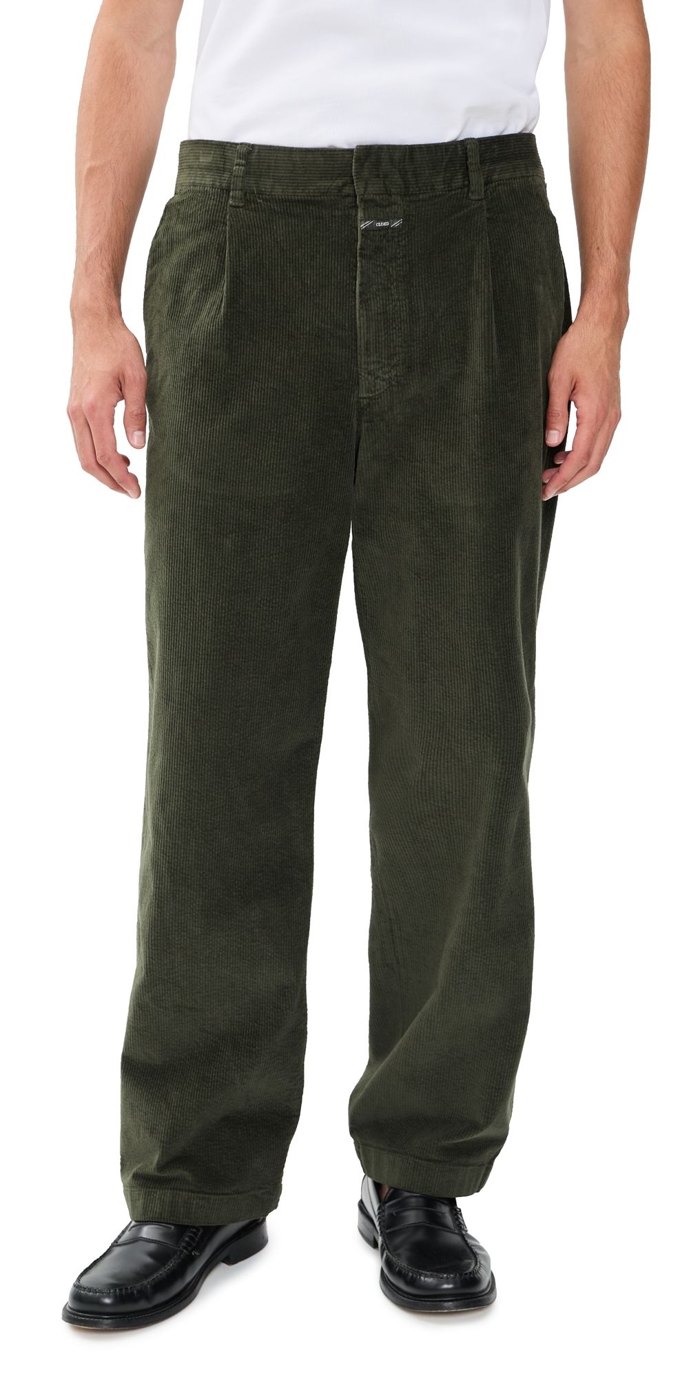 Closed Blomberg Straight Corduroy Pants Dark Olive Green 31