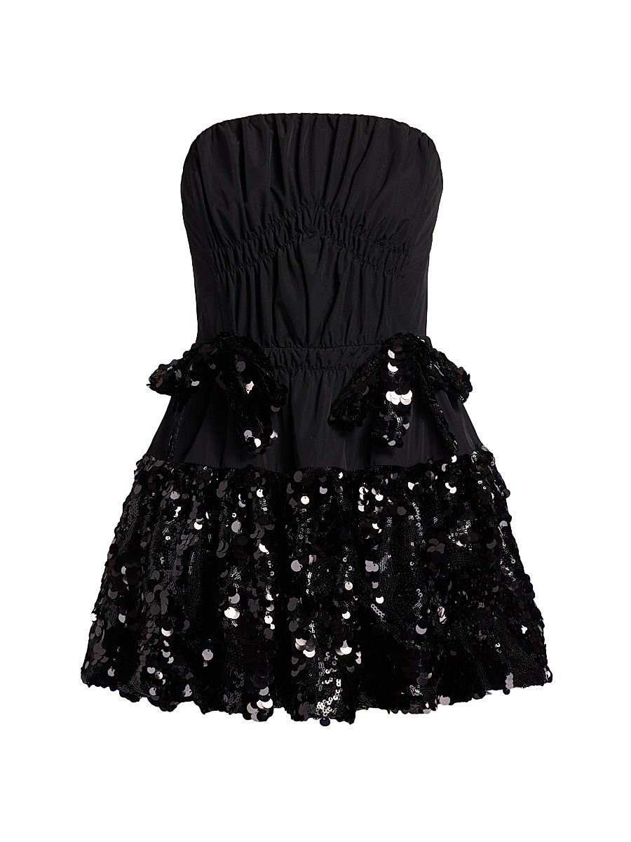 Women's Kamilla Sequined Strapless Minidress - Black - Size 10