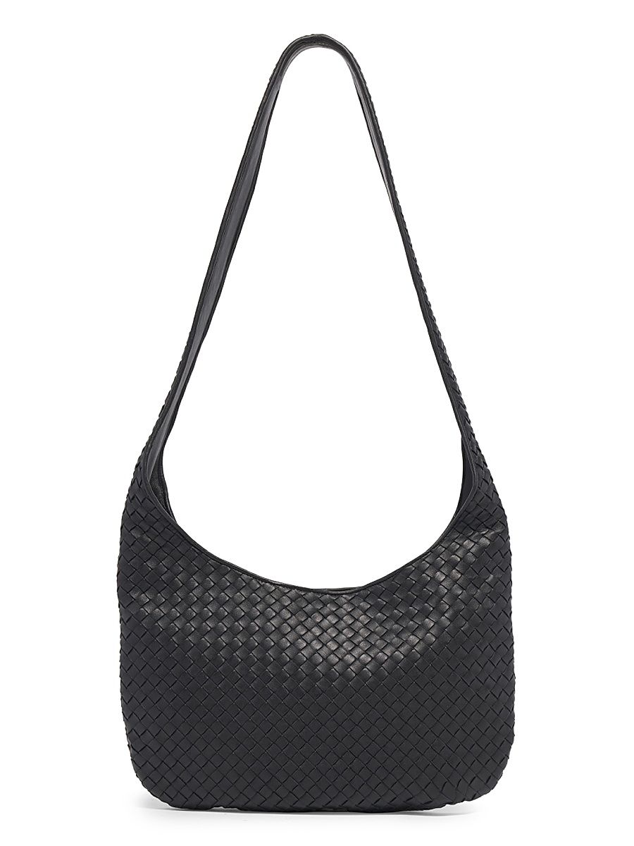 Men's Intrecciato Crossbody Bag - Black Silver