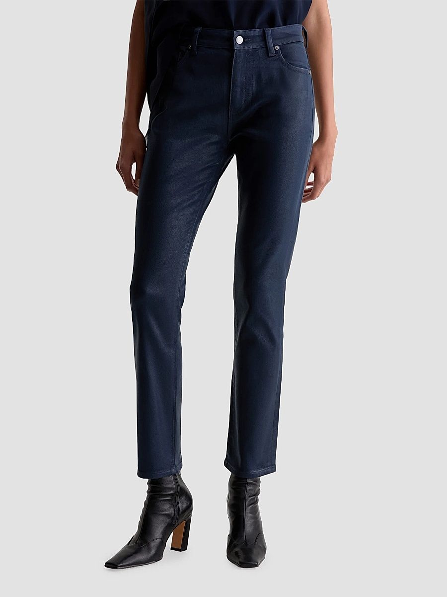 Women's Mari Mid-Rise Slim-Straight Jeans - Leatherette Deep Trenches - Size 23