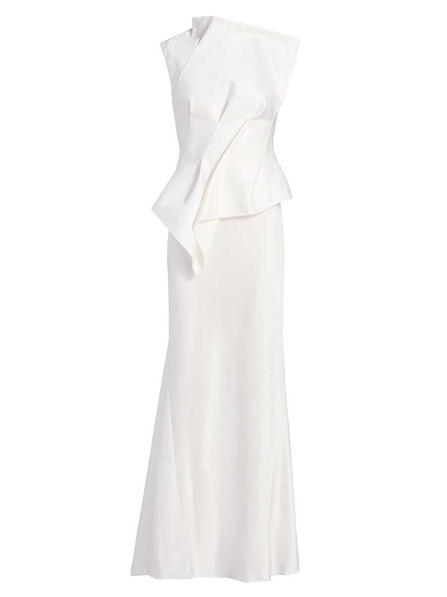 Women's Forever Young Harty Satin Draped Gown - Ivory - Size 4