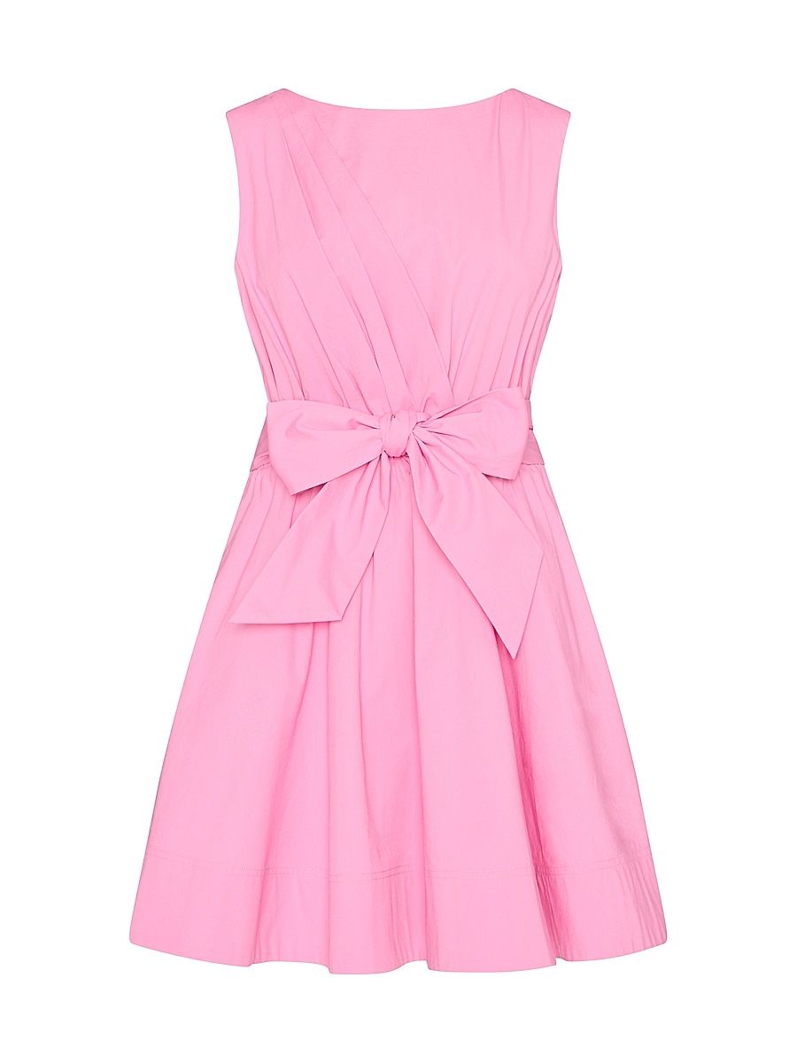 Women's Draped Poplin Sleeveless Minidress - Pink - Size 8