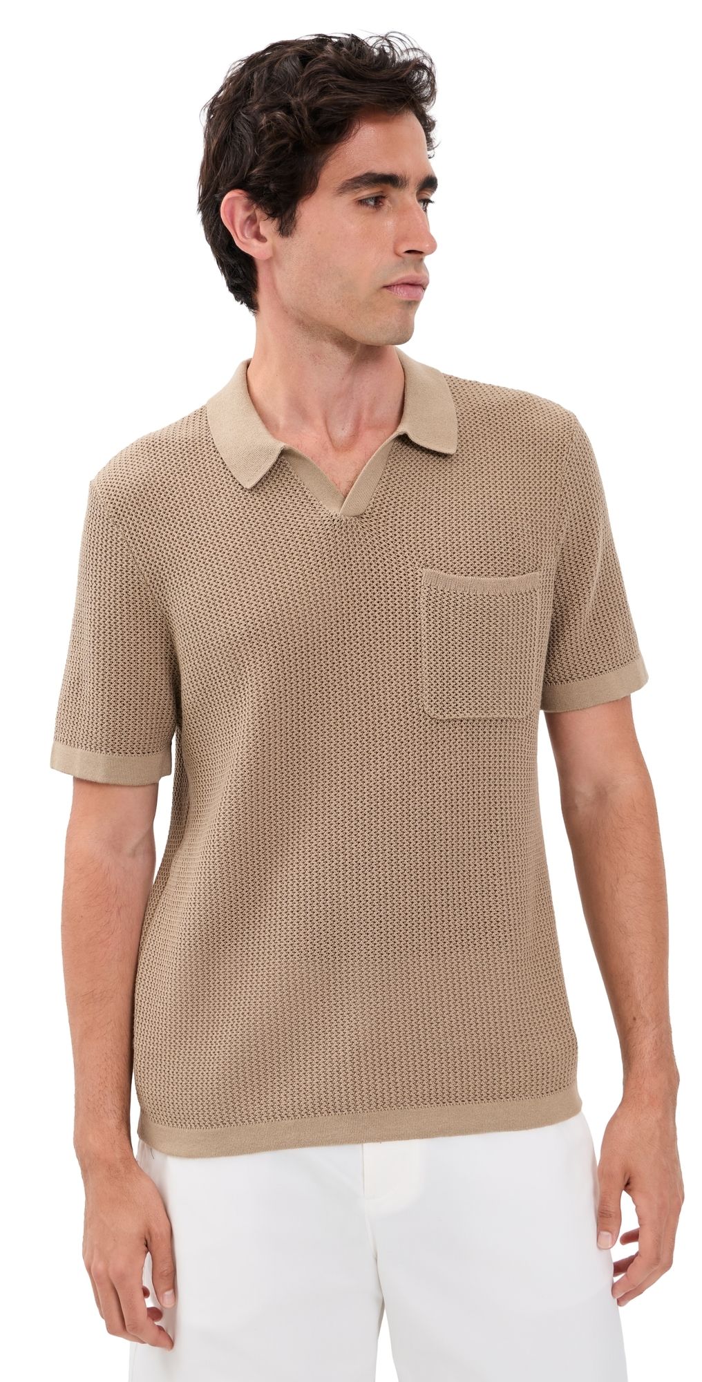 Rhone Coastal Johnny Collar Polo Teak Brown M