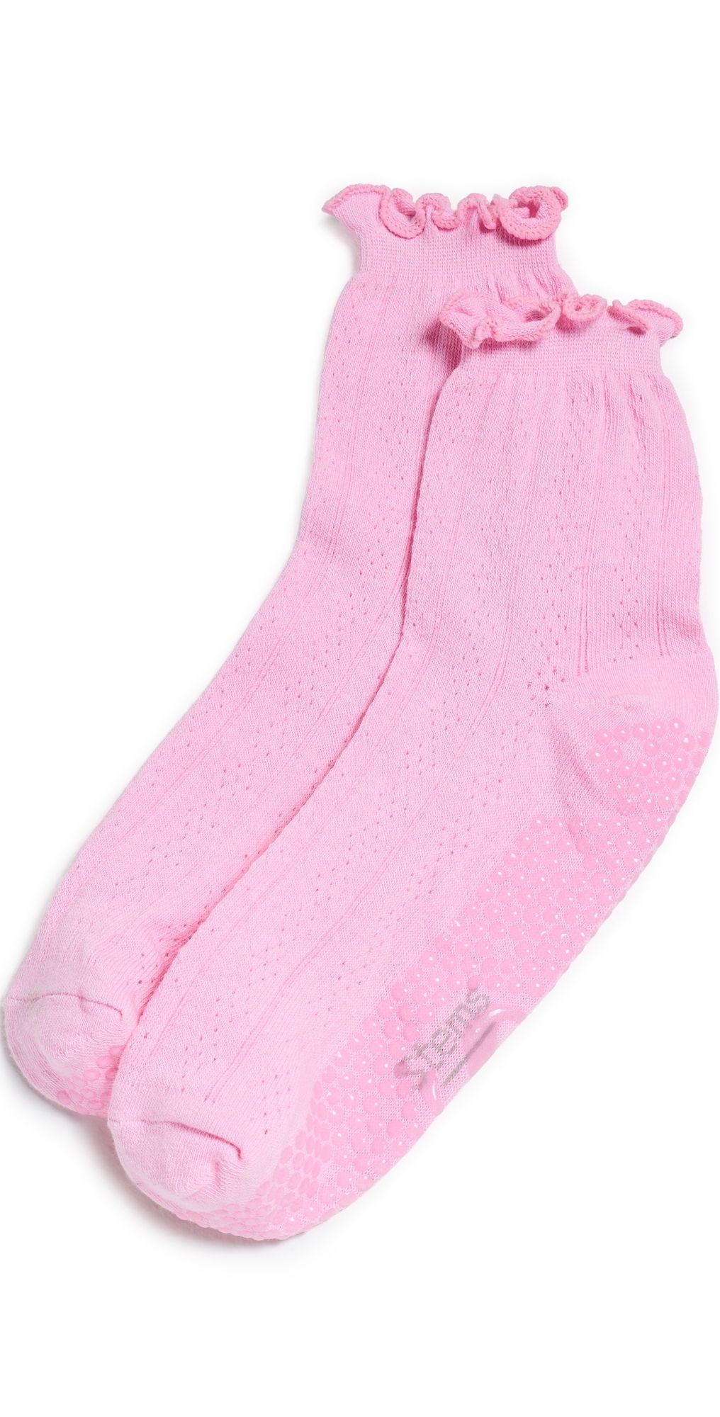 Stems Pointelle Grip Socks Blush One Size