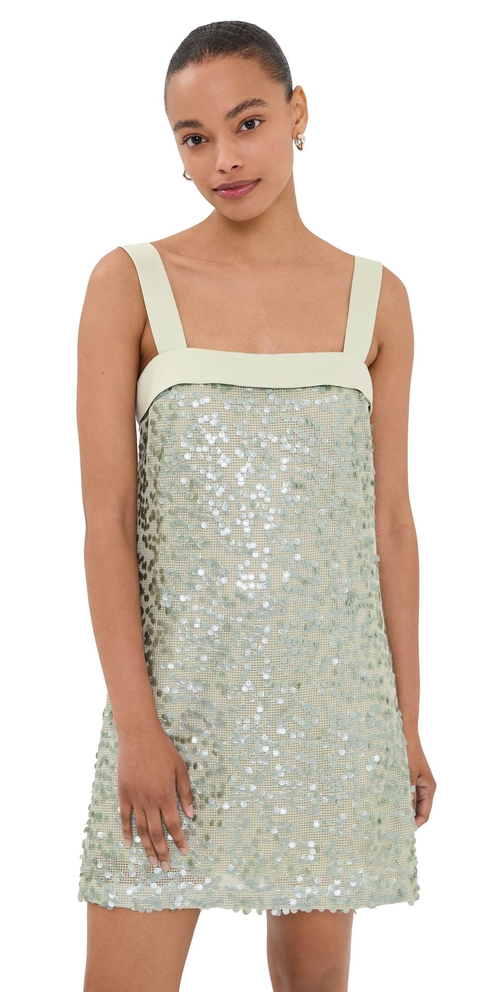 SIMKHAI Davina Embellished Mini Dress Mint M