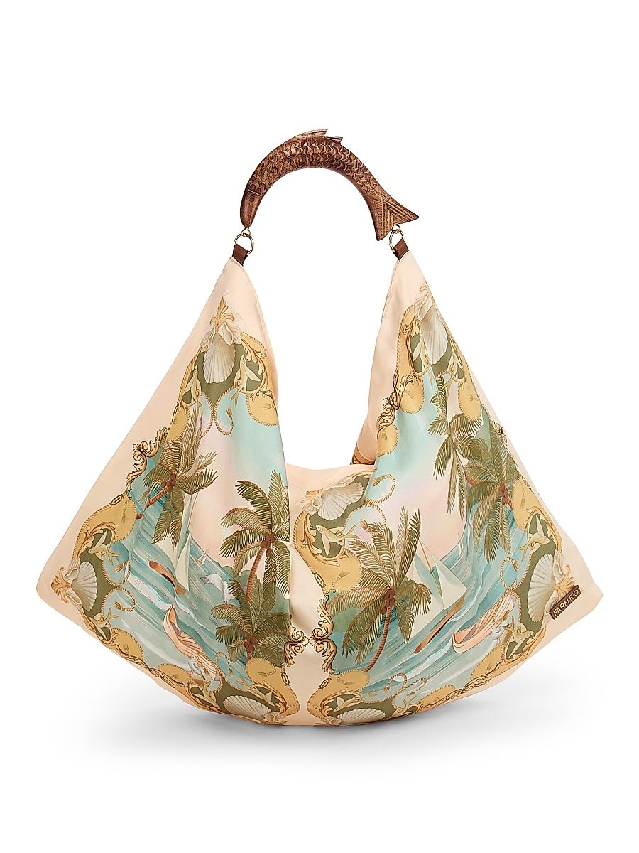 Women's Satin Scarf Medium Bag - Royal Sea