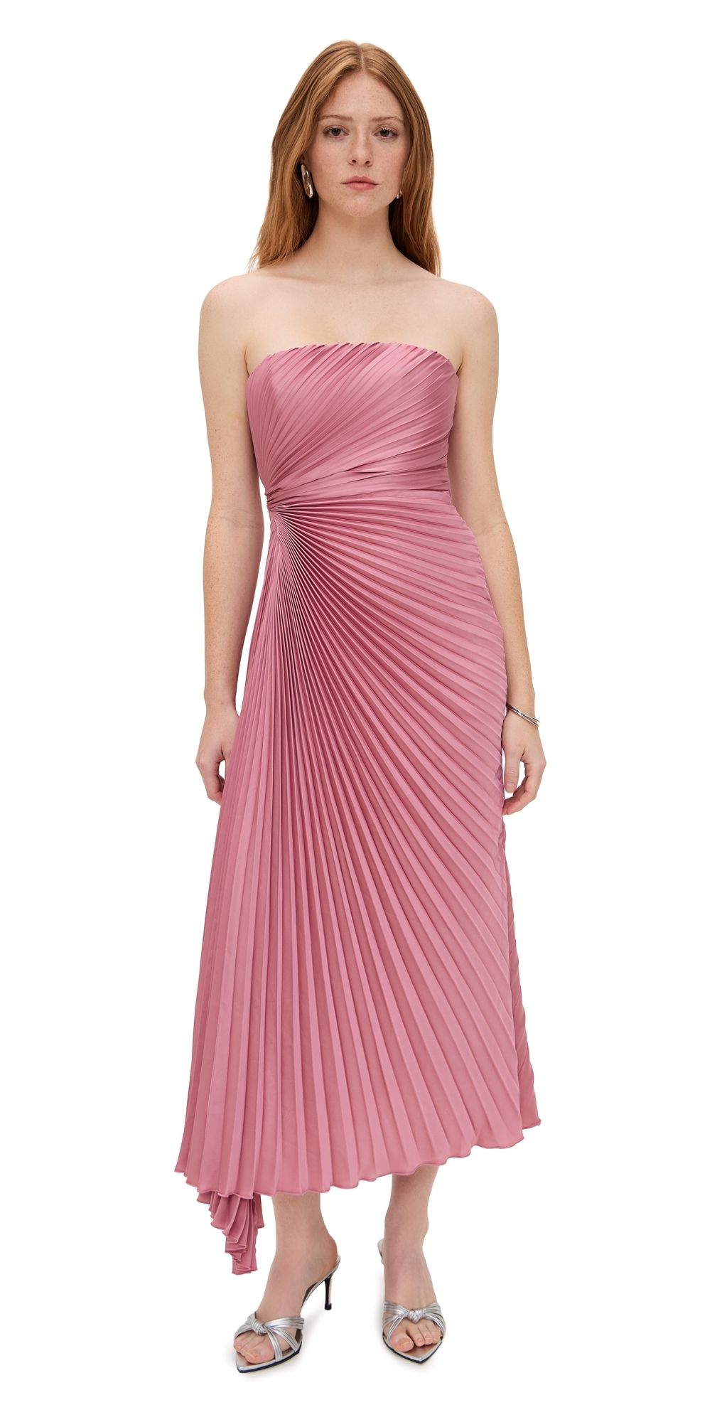 AMUR Everyn Pleated Gown Pink Clay 8