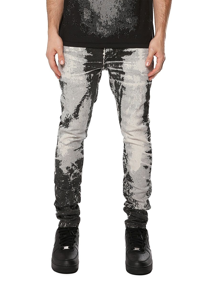 Men's Trompe L'oeil Stretch-Denim Skinny Jeans - Black - Size 33