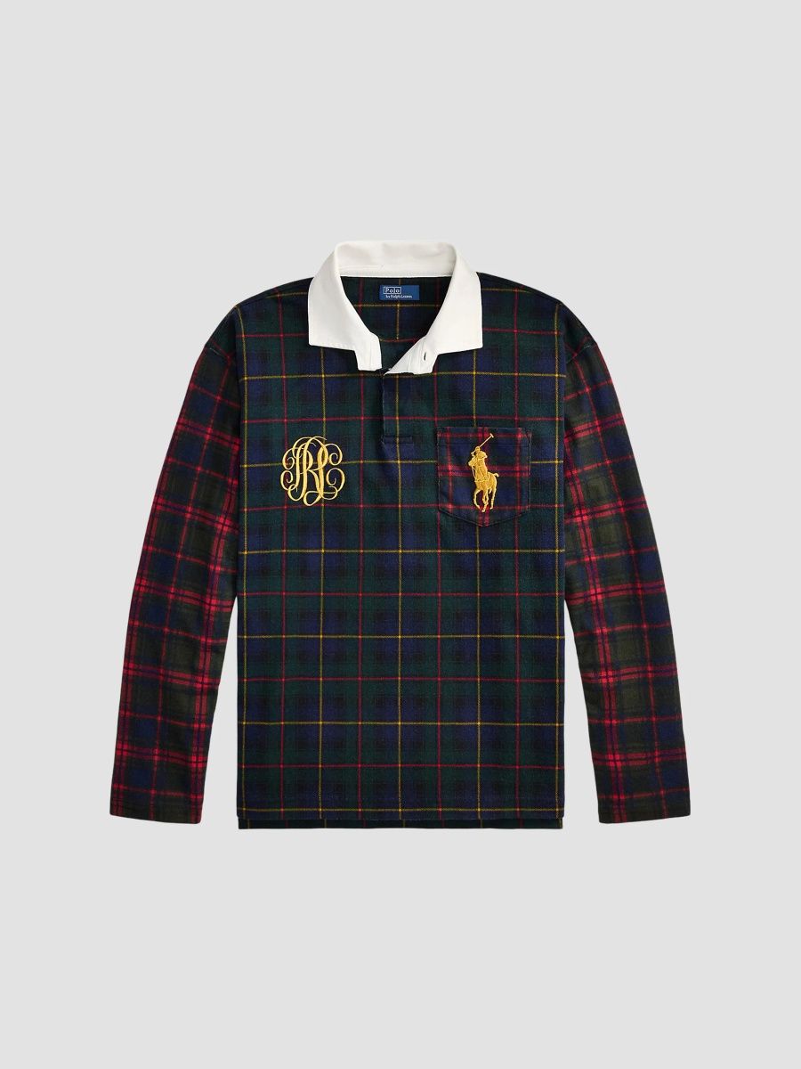 Polo Ralph Lauren Women's Logo Plaid Cotton Rugby Shirt - Multi - Size XS