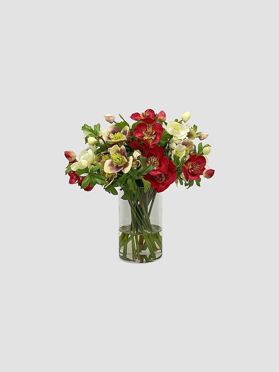 Holiday Newness Faux-Hellebores Arrangement