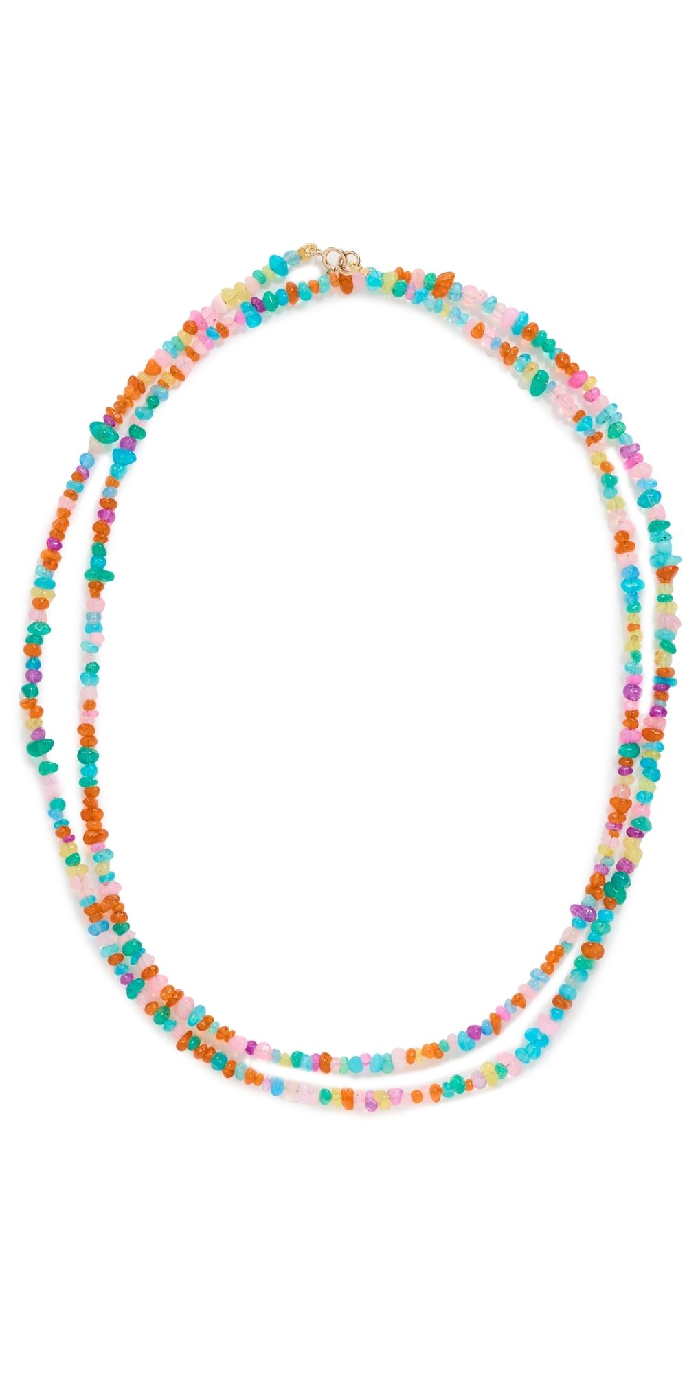 JIA JIA 14k Mini Rainbow Pebble Opal Long Necklace Rainbow One Size