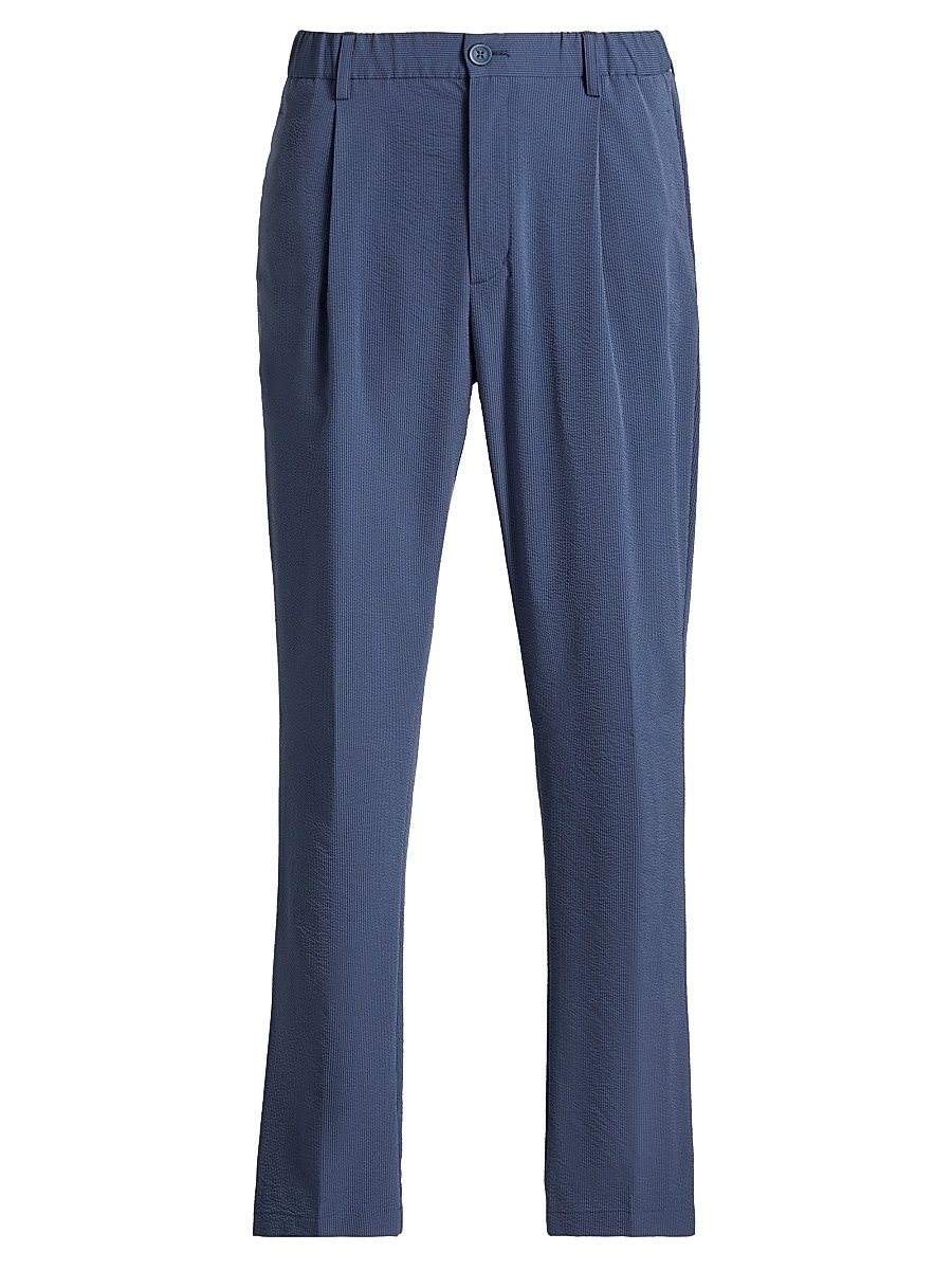 Men's Seersucker Pleat-Front Pants - Sky Blue - Size XL