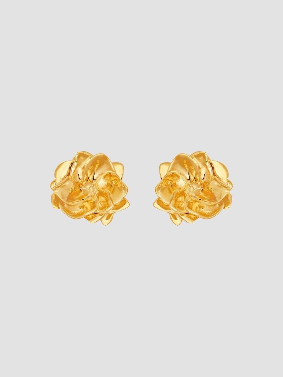 Oscar de la Renta Women's 24K-Gold-Plated Gardenia Stud Earrings - Gold