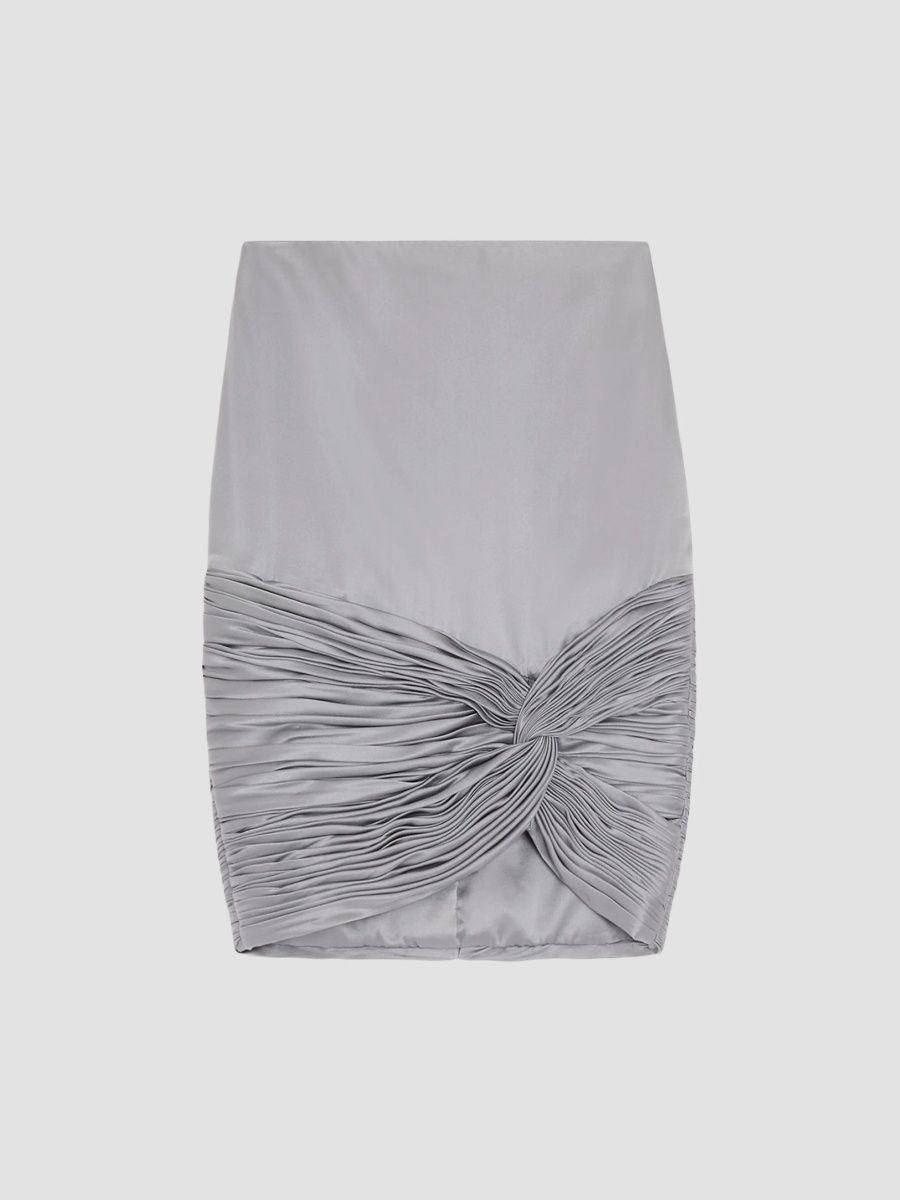 Valentino Women's Cady Satin Skirt - Grey - Size 8