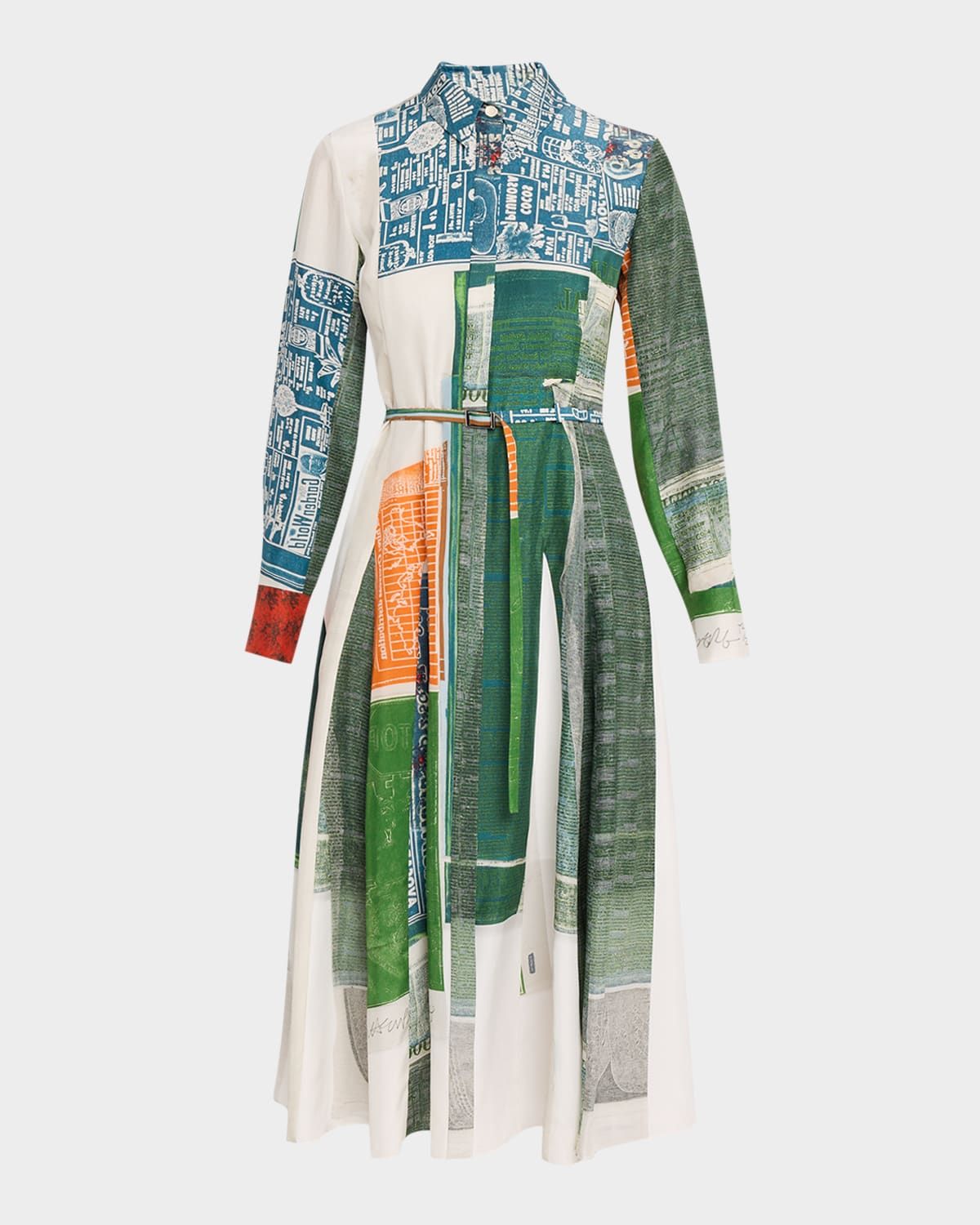 x Robert Rauschenberg Sandwashed Silk Midi Shirtdress