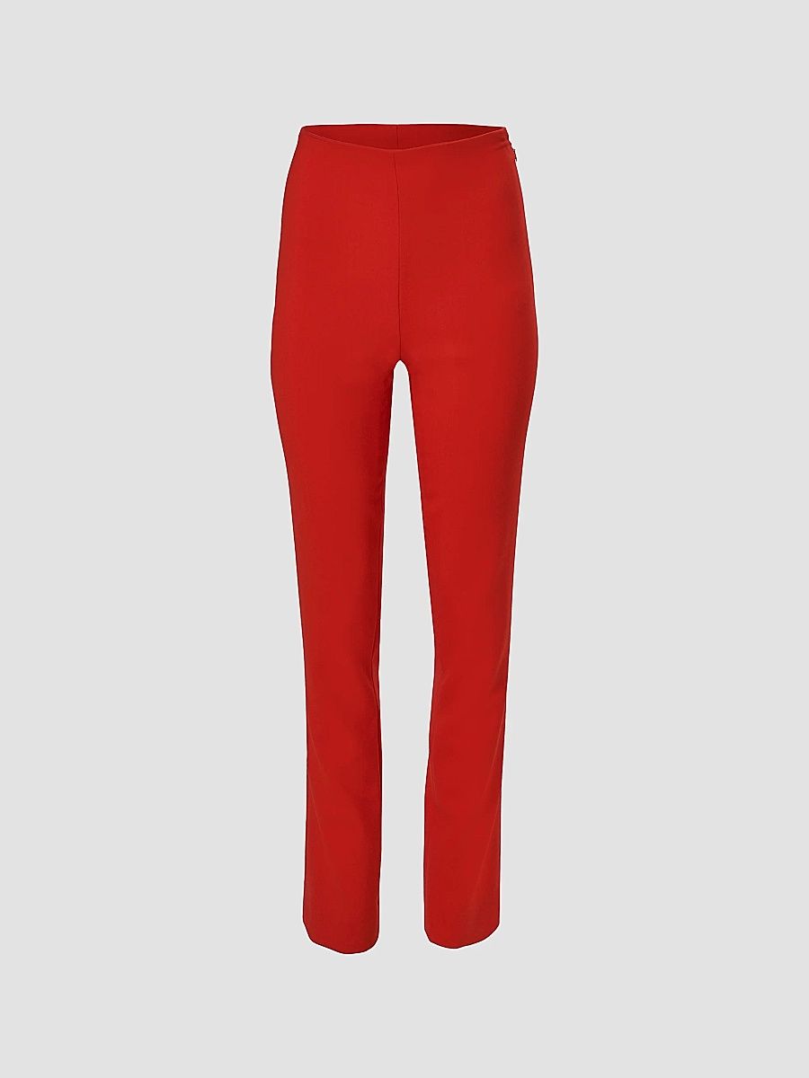 Carolina Herrera Women's Stretch-Wool Cigarette Pants - Chili Red - Size 10