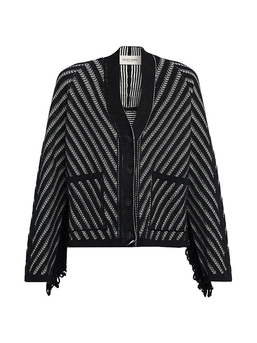 Women's Journey Olidia Fringed Cardigan - Black - Size XXS