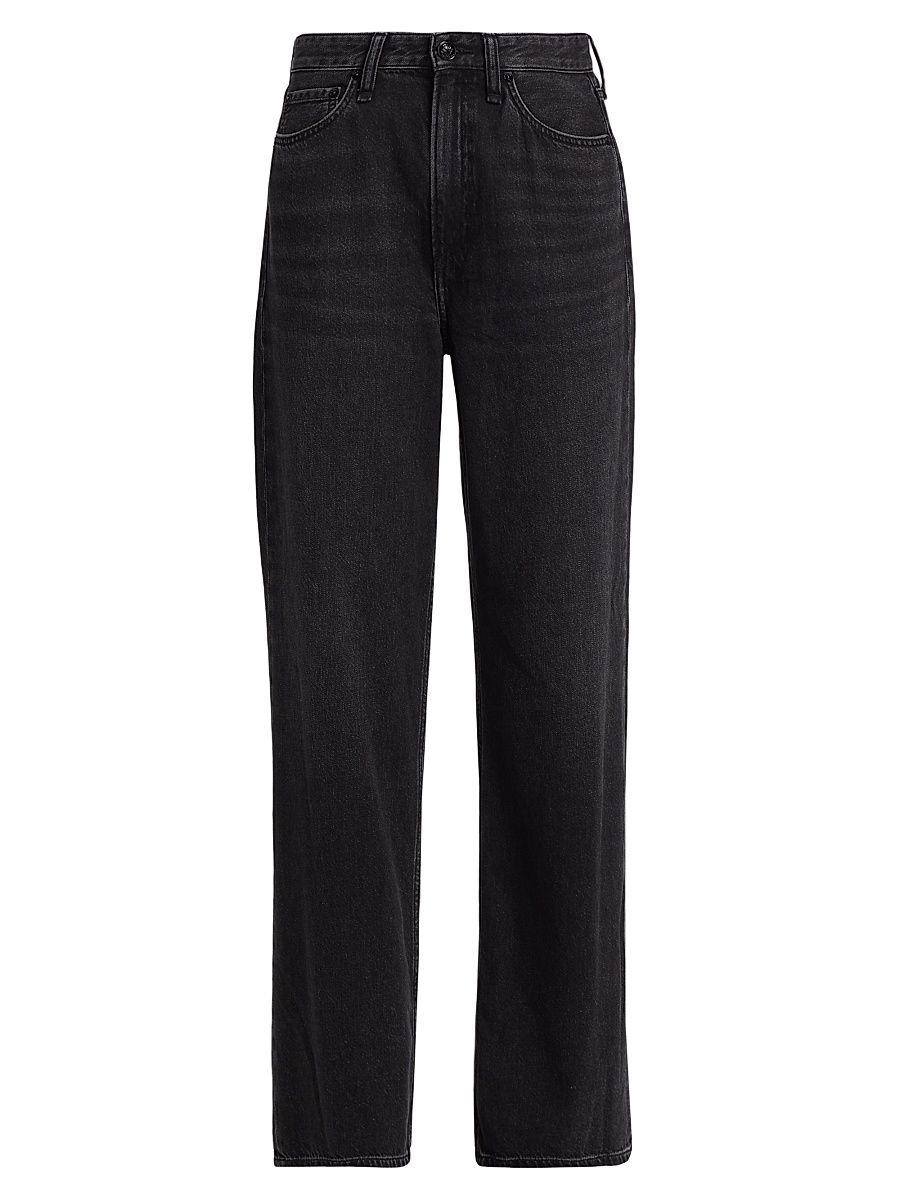 Women's Logan Mid-Rise Wide-Leg Jeans - Jet Black - Size 29
