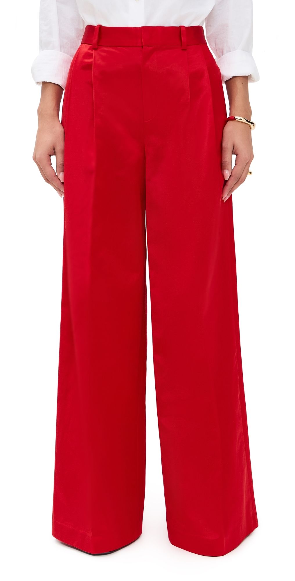 Polo Ralph Lauren Viscose Satin Woven Standard Pants Red 4