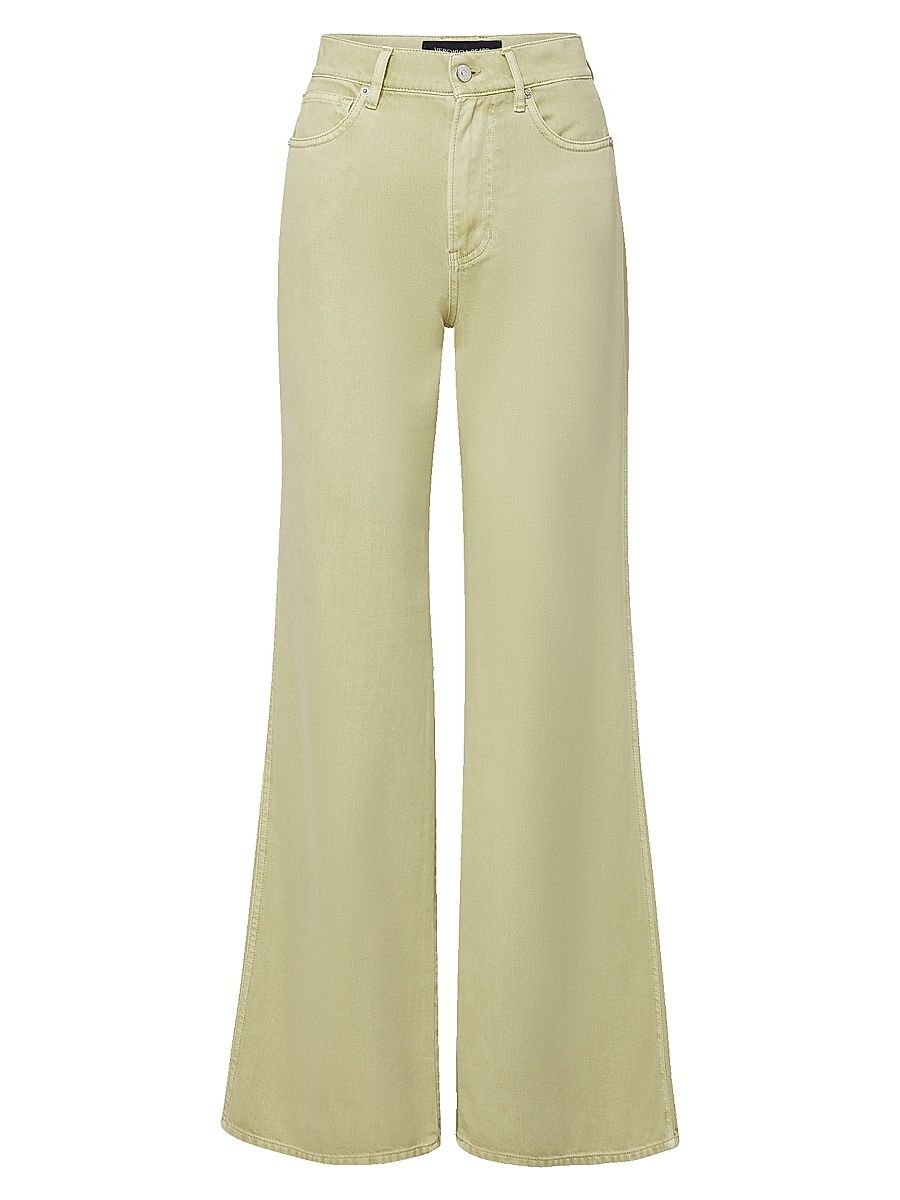 Women's Kasey Mid-Rise Wide-Leg Jeans - Pistachio - Size 32