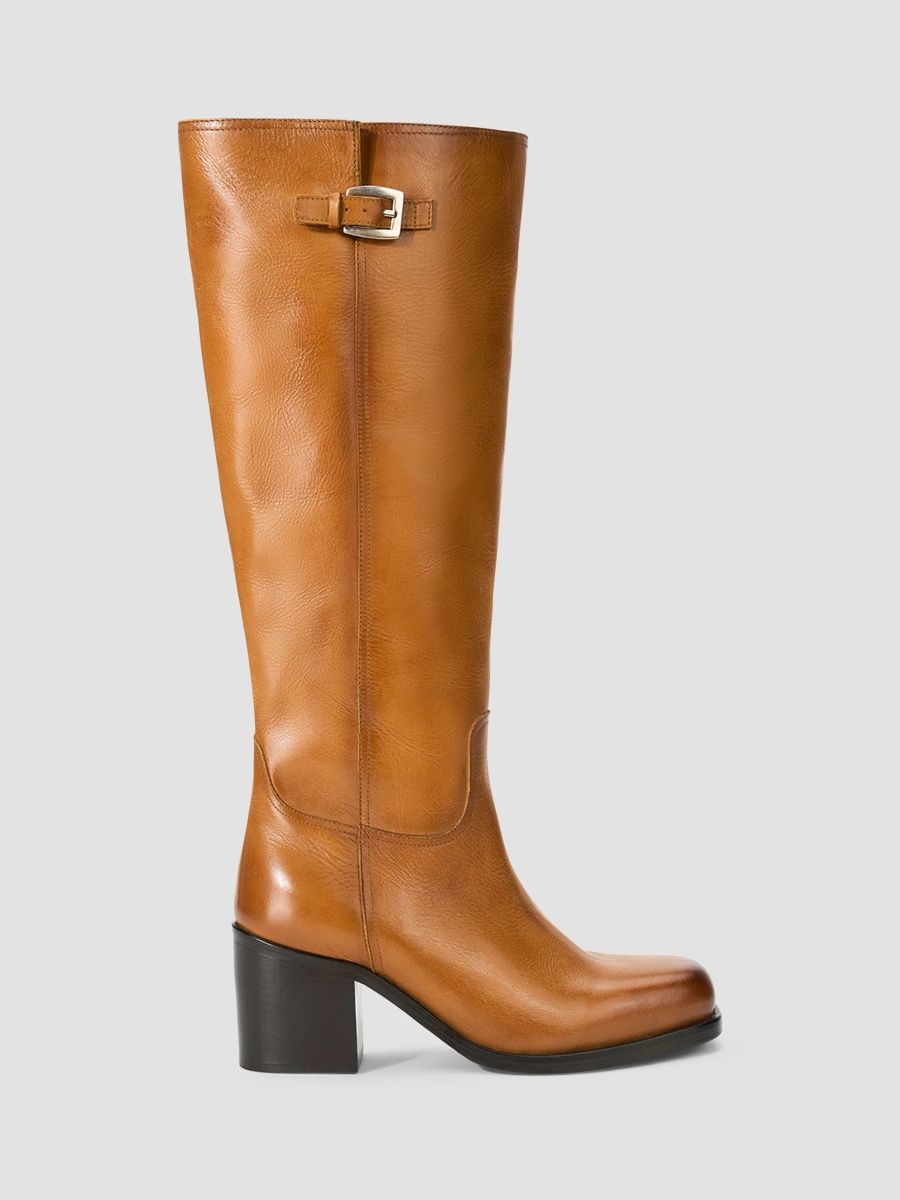 Staud Women's Brooklyn Leather Knee-High Boots - Cashew - Size 10