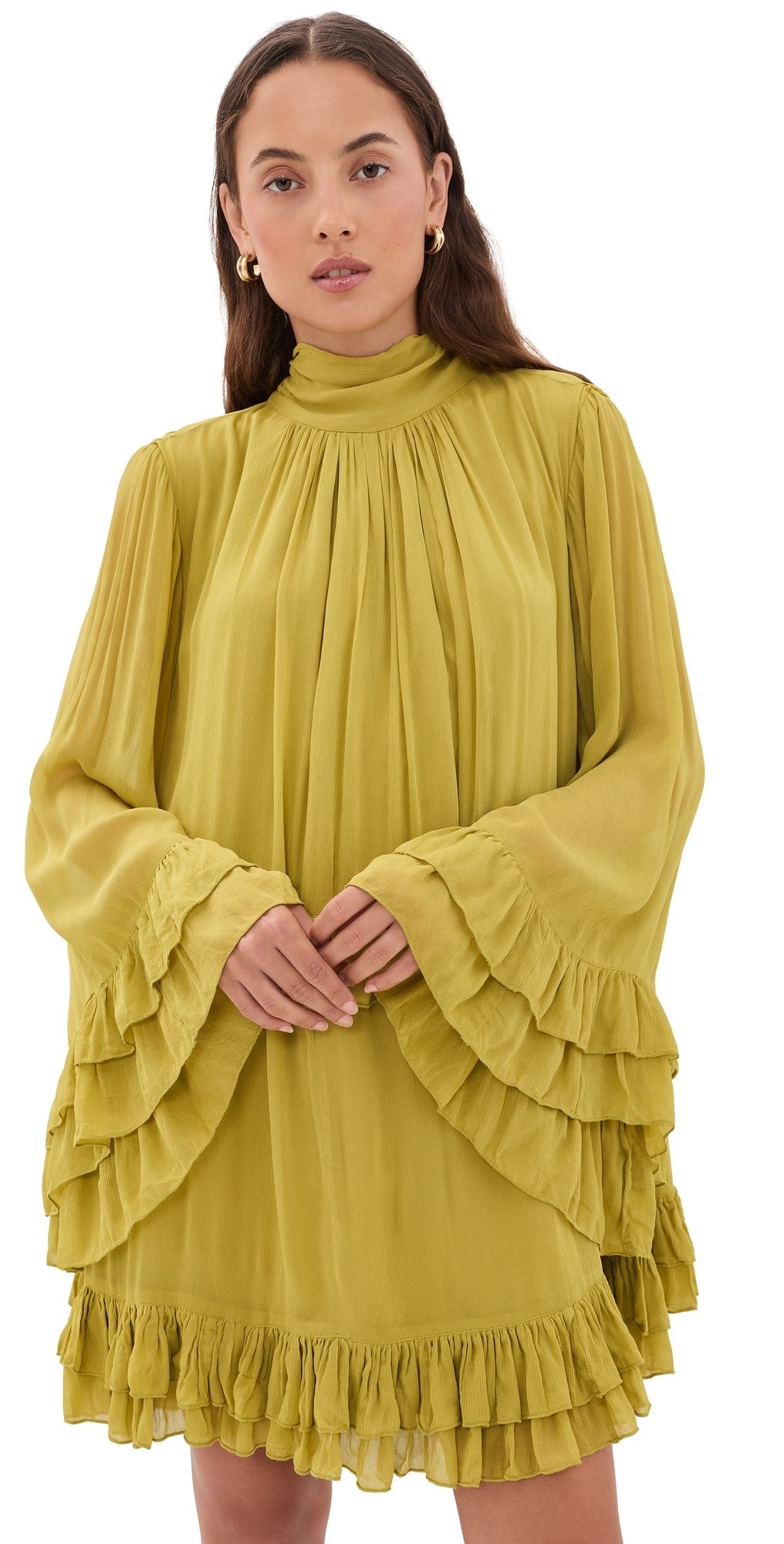 Muse Assembly Lena Dress Chartreuse M